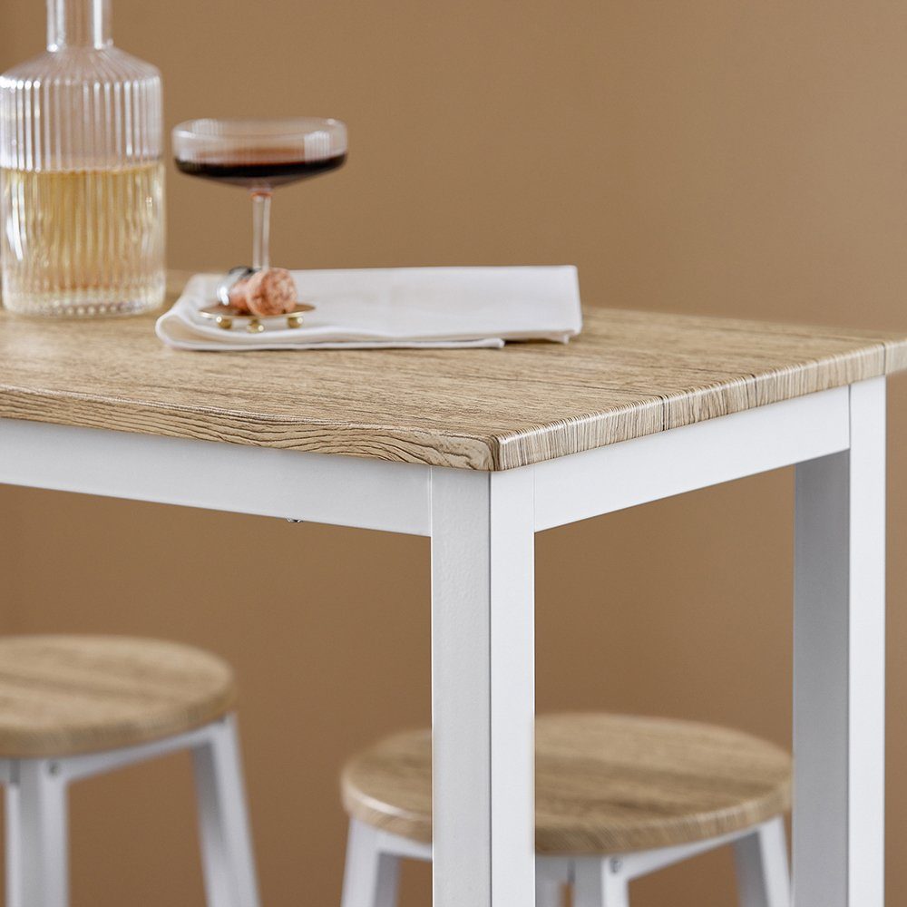 SoBuy Bartisch OGT22, 5-teilig Bartisch mit Stühlen Esstisch im Industrie-Design