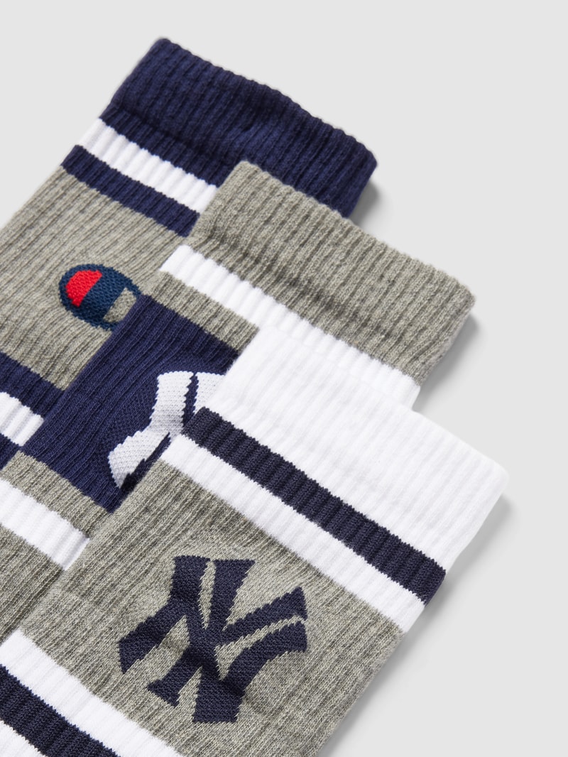 Socken mit Label-Detail im 3er-Pack in mittelgrau meliert