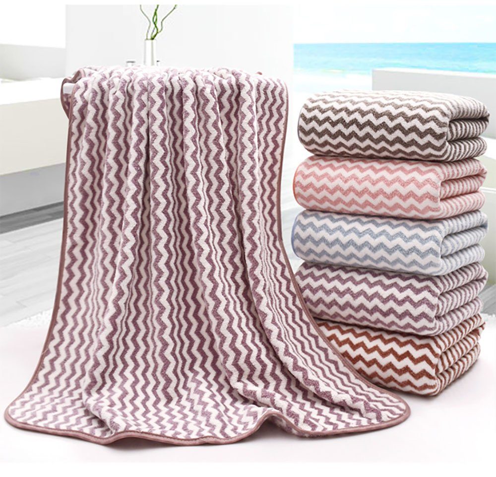Deliana.home Badetücher Dreiteiliges Set, verdicktes Korallensamthandtuch, saugfähig, Badetuch, Hautfreundliches Handtuch für den Haushalt