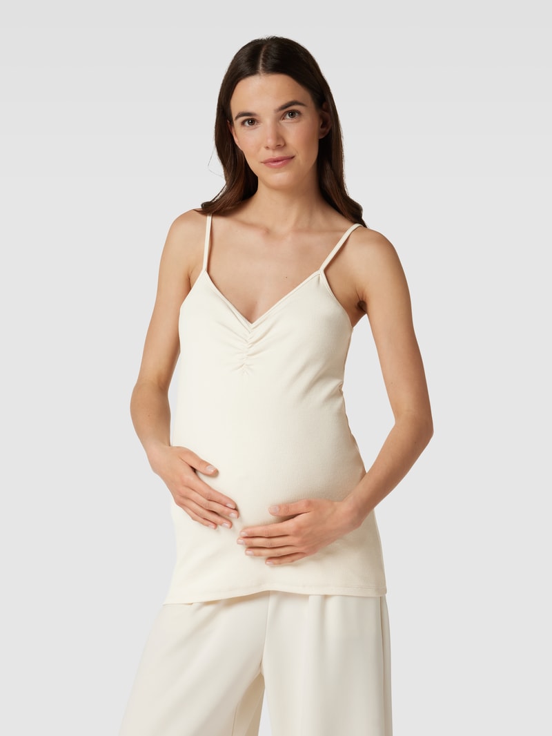 Umstands-Top in Feinripp-Optik Modell 'EMILY' in offwhite