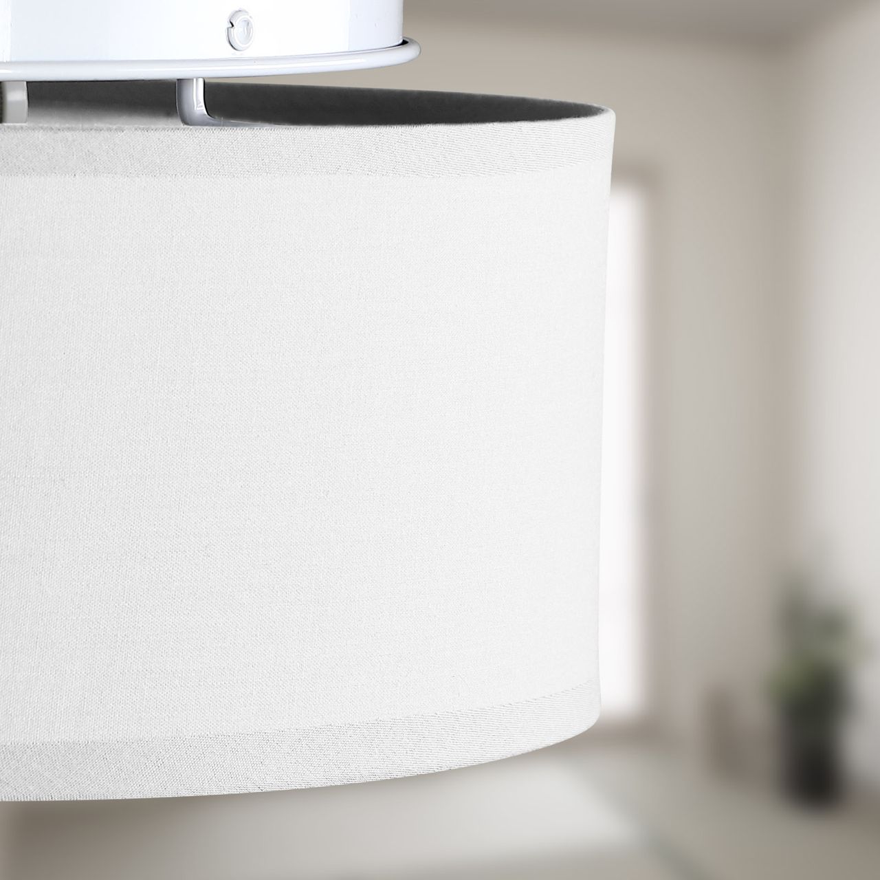 Casaria monzana® Deckenlampe Weiß Stoff Ø38cm