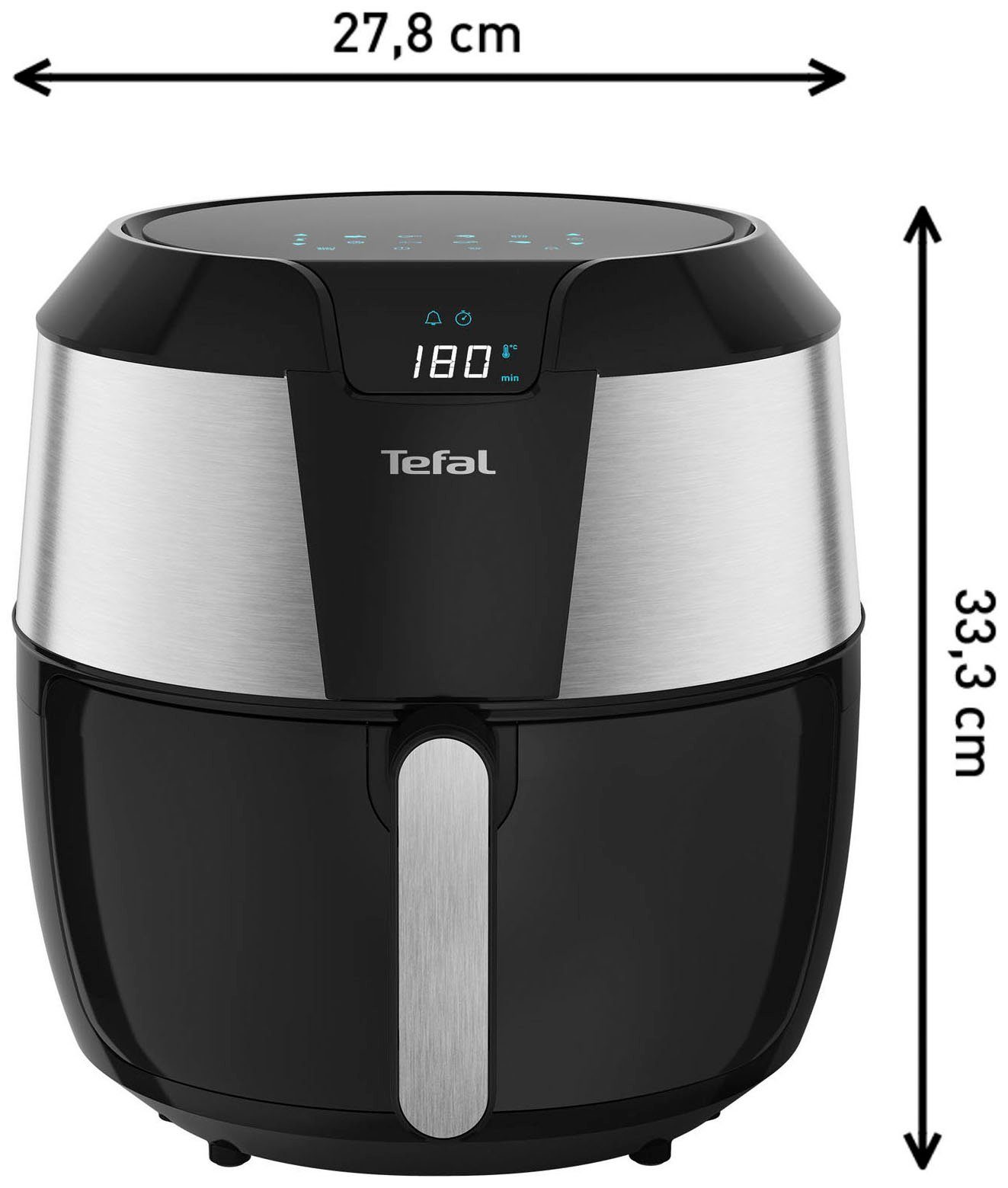 Tefal Heißluftfritteuse EY701D.HERO Easy Fry XXL mit Zubehör-Set, 1850 W, Fassungsvermögen 1,6 kg, Timer, 8 automatische Menüs