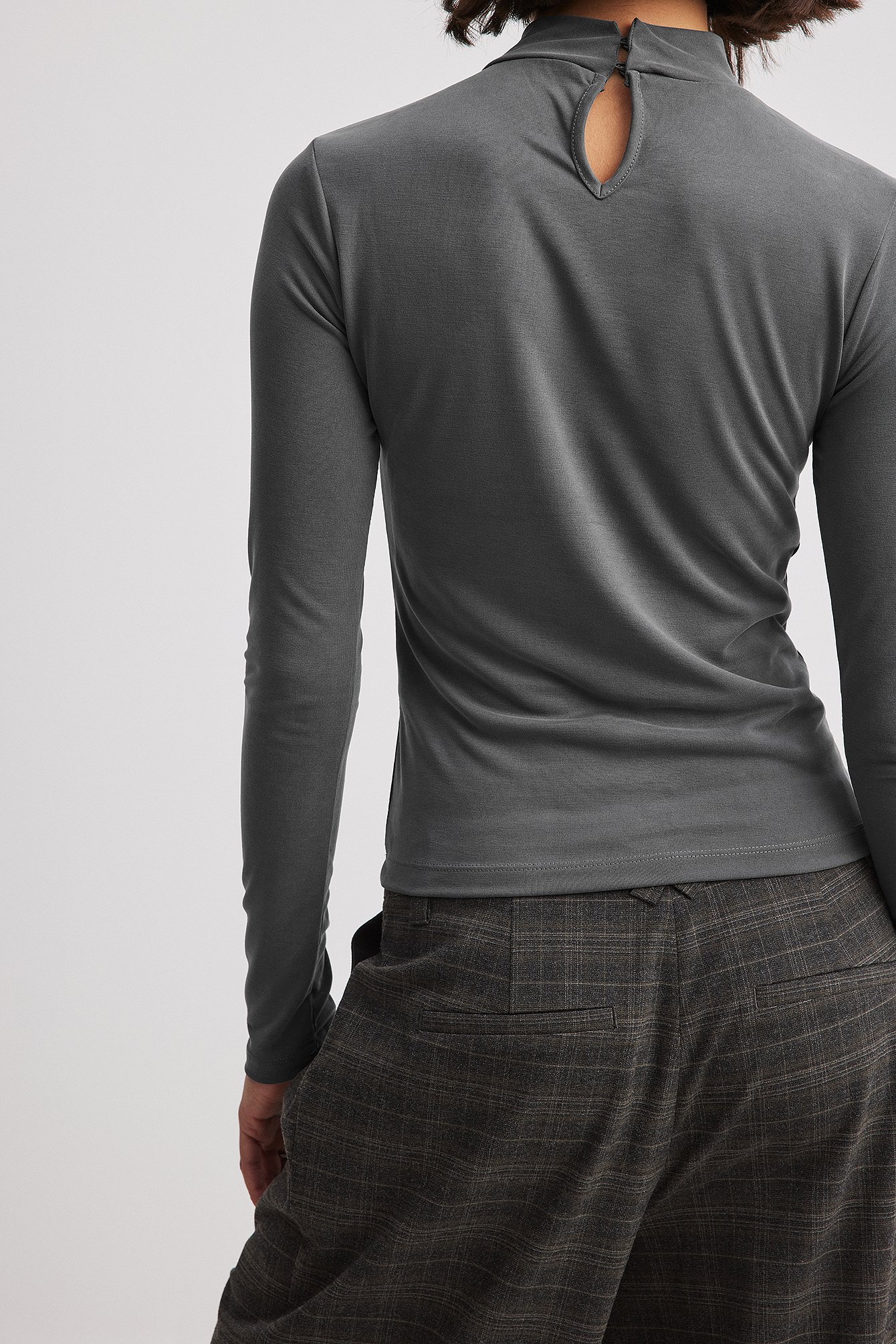 Jersey-Top mit Rollkragen
