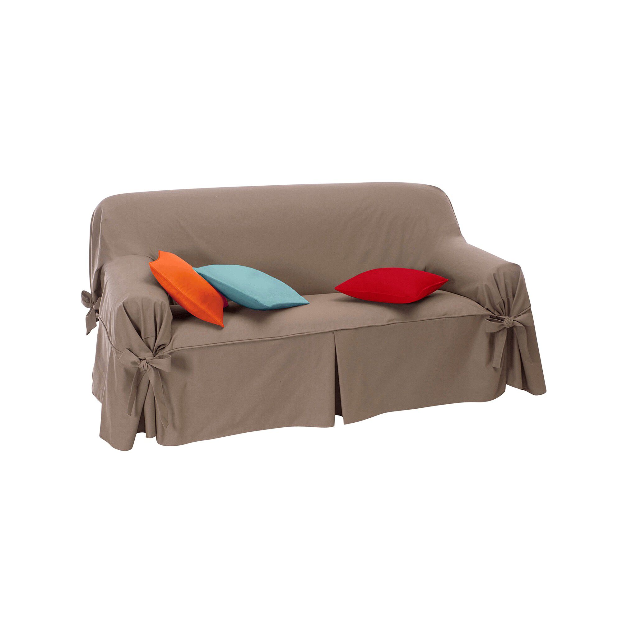 Housse bachette coton uni nouettes fauteuil canapés