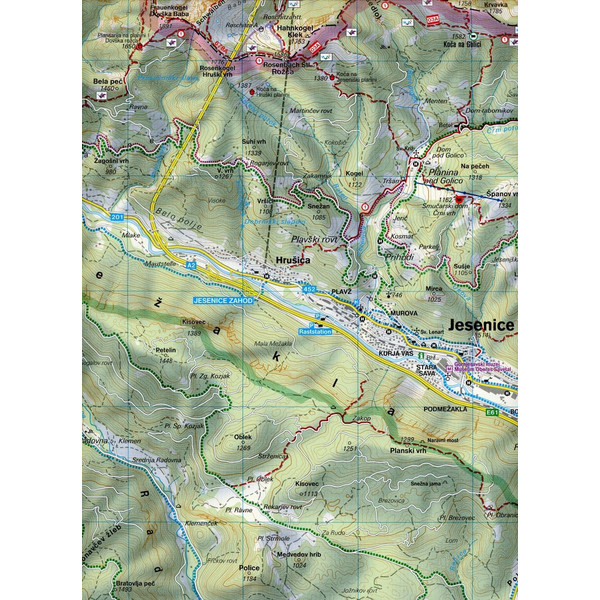 Nationalpark Triglav, Kranjska Gora, Planica, Bled 1 : 35 000 - Straßenkarte