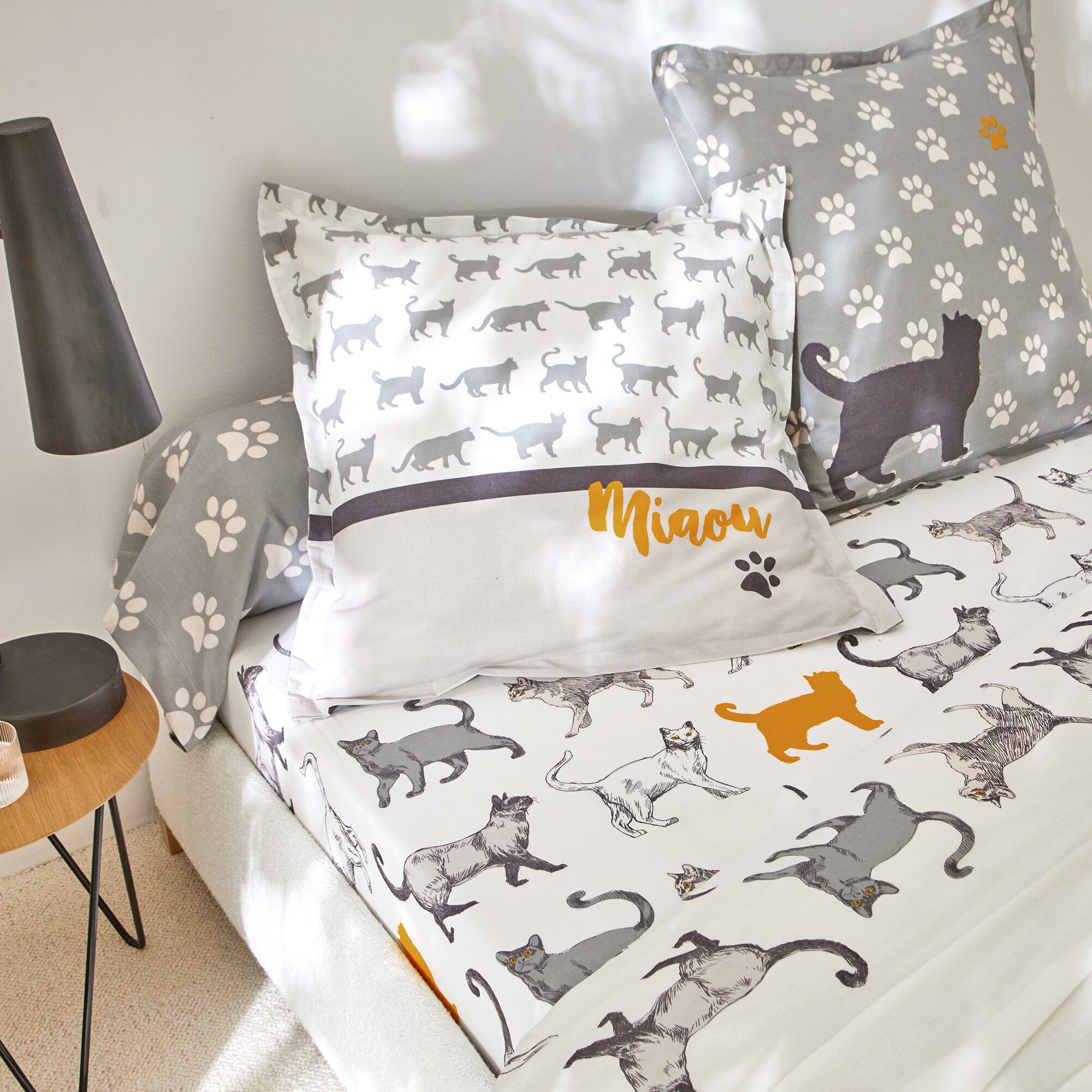 Linge de lit Robby imprimé chats