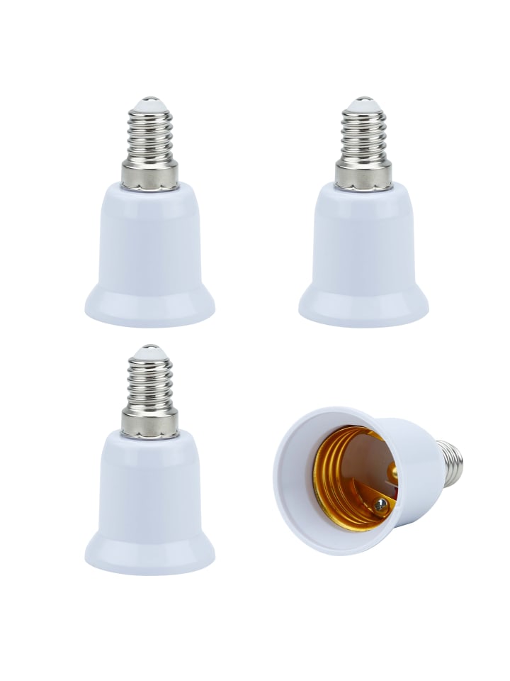 Intirilife 4er Set Lampenadapter E14 auf E27 in WEISS günstig kaufen onesize