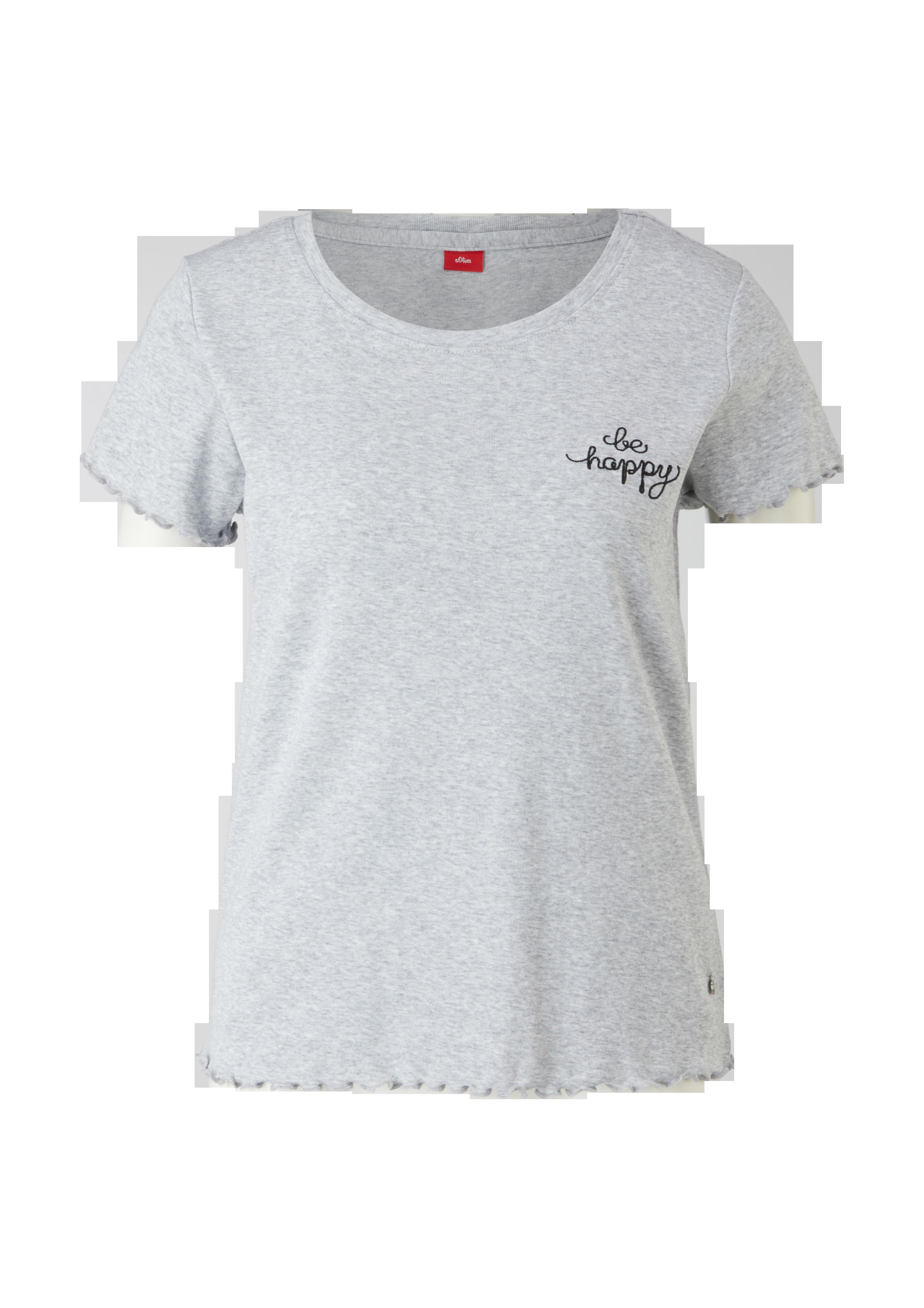 Pyjamashirt mit Wellensaum  6006120-9400