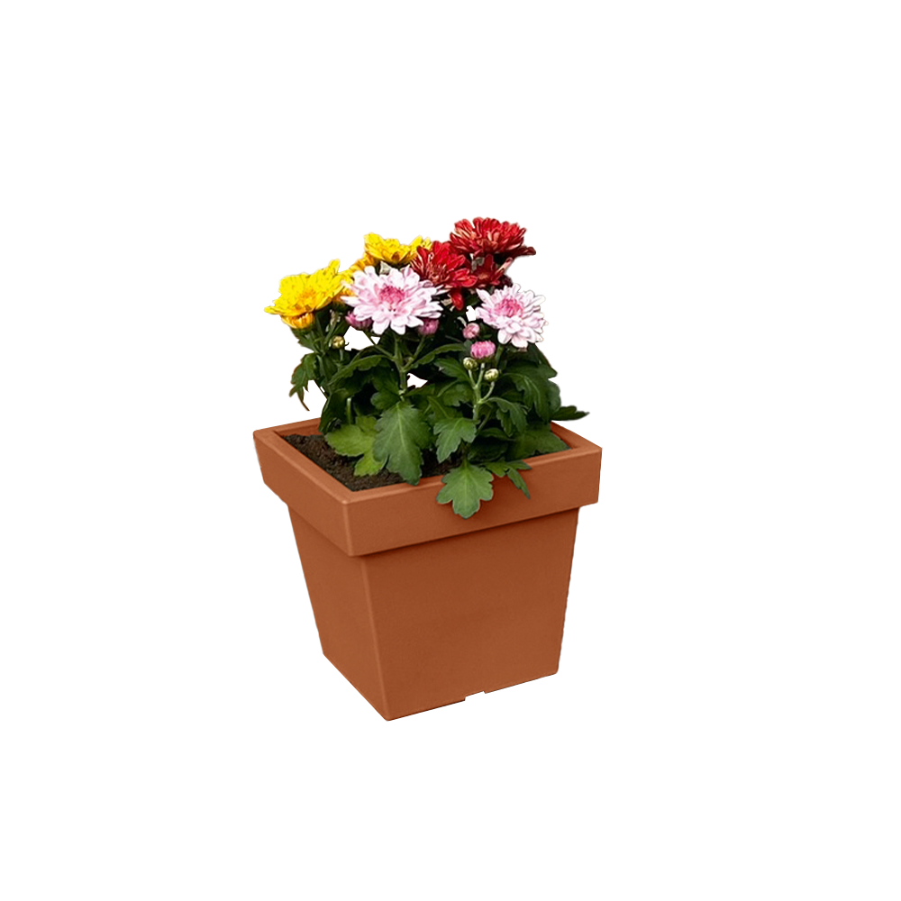 Powertec Garden Pflanztopf „Vigo“ eckig - 4,0 L Terrakotta