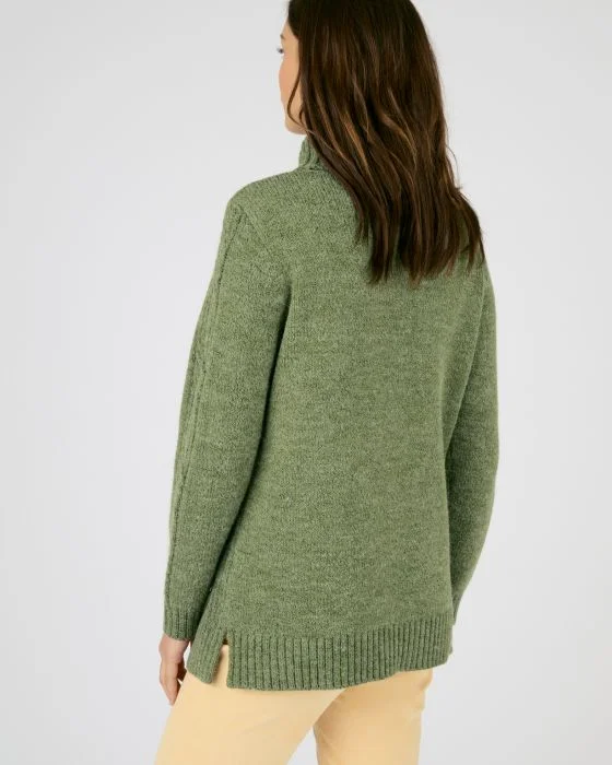 Pull col roulé maille chinée Thermolactyl