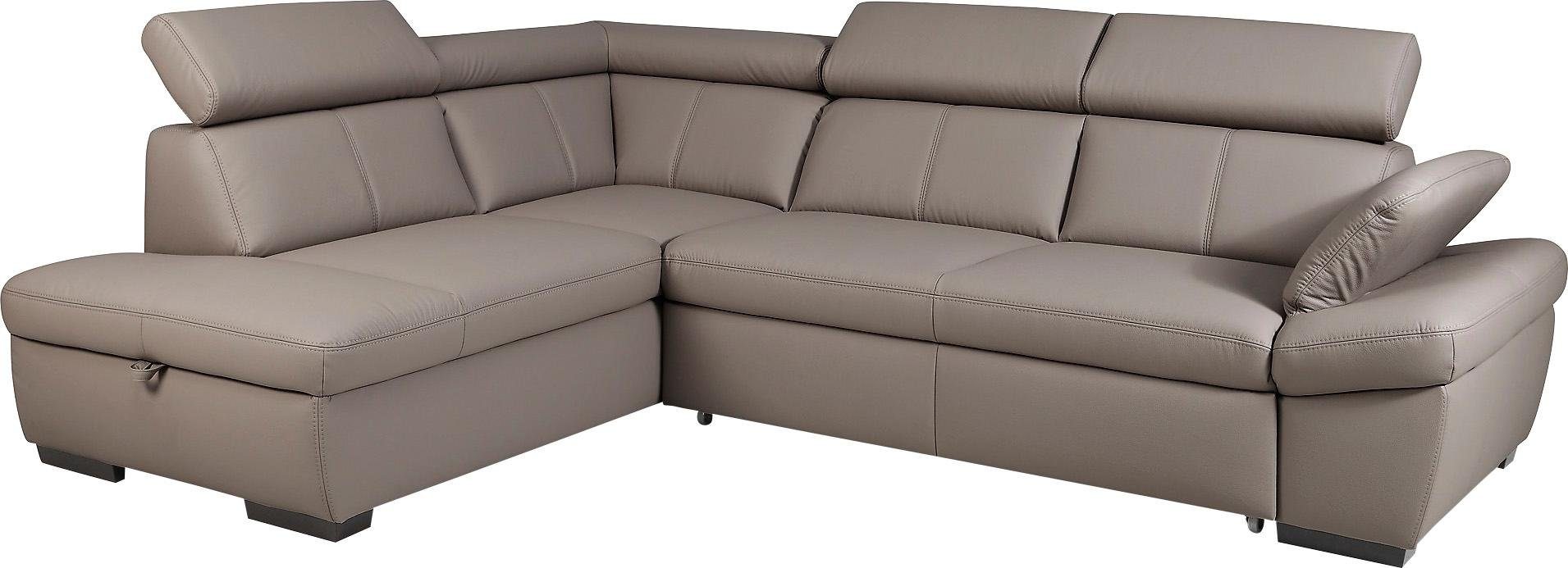 exxpo - sofa fashion Ecksofa Salerno, inklusive Kopfteil- und Armteilverstellung, wahlweise mit Bettfunktion
