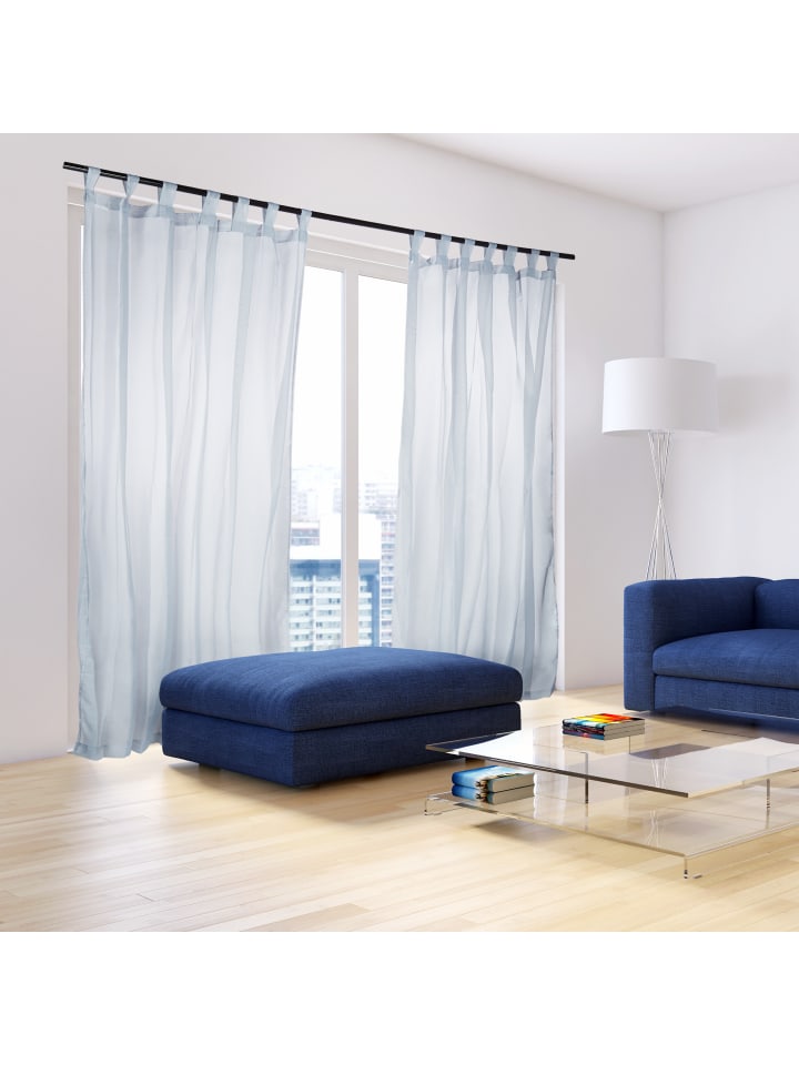 relaxdays 4x Vorhänge in Silber - (L)245 x (B)140 cm günstig kaufen onesize