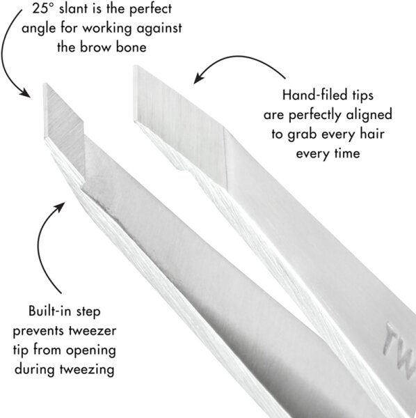Tweezerman Slant Tweezer - Schräge Pinzette, Platinum Silver Pinzette
