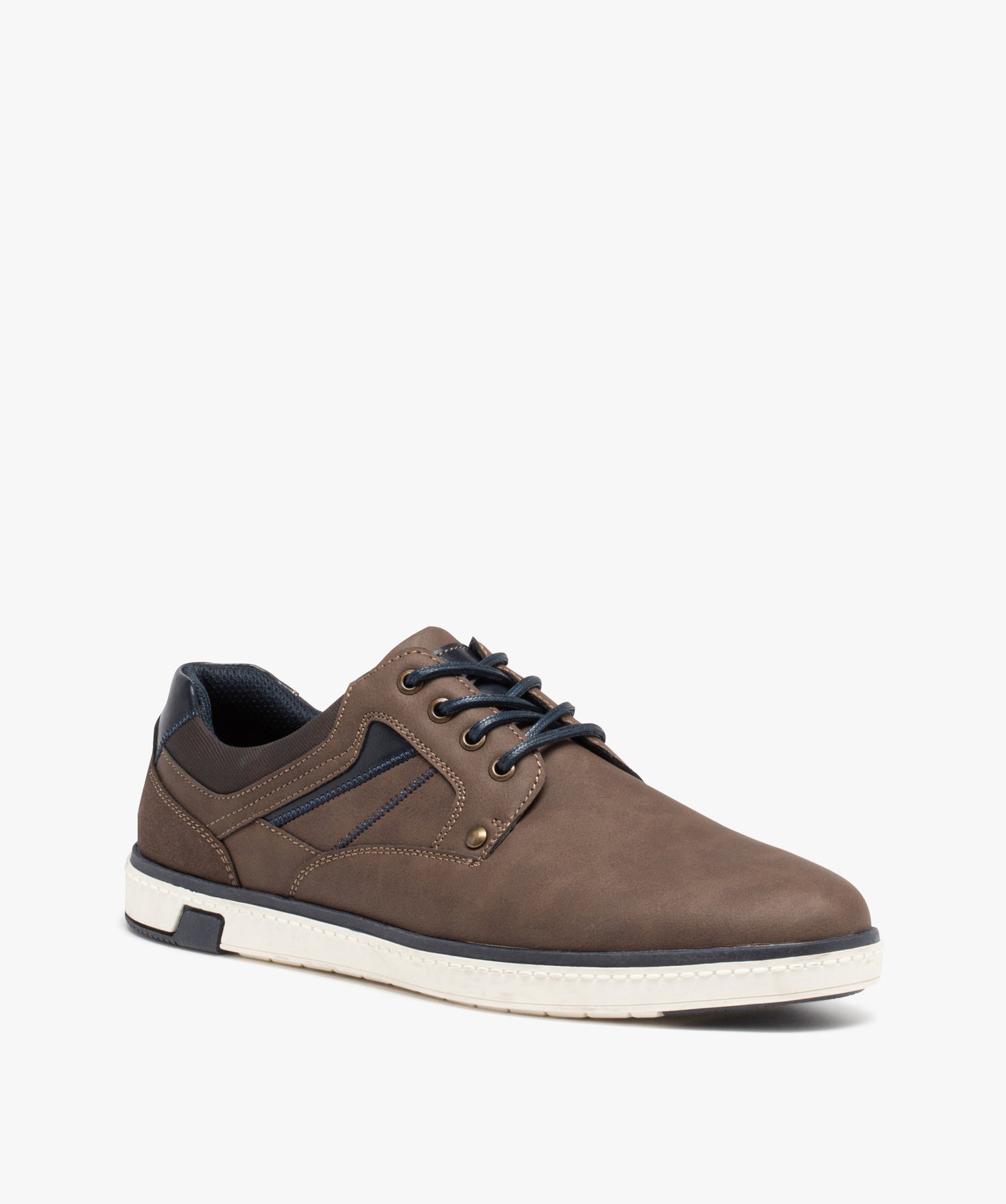 Derbies style tennis à semelle contrastée homme marron | GEMO