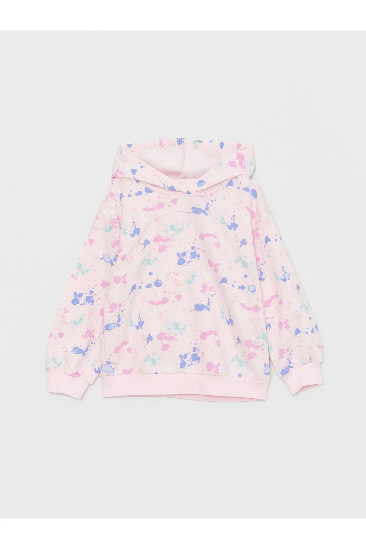 LC Waikiki  Bedruckter, langärmliger Kapuzenpullover für Mädchen