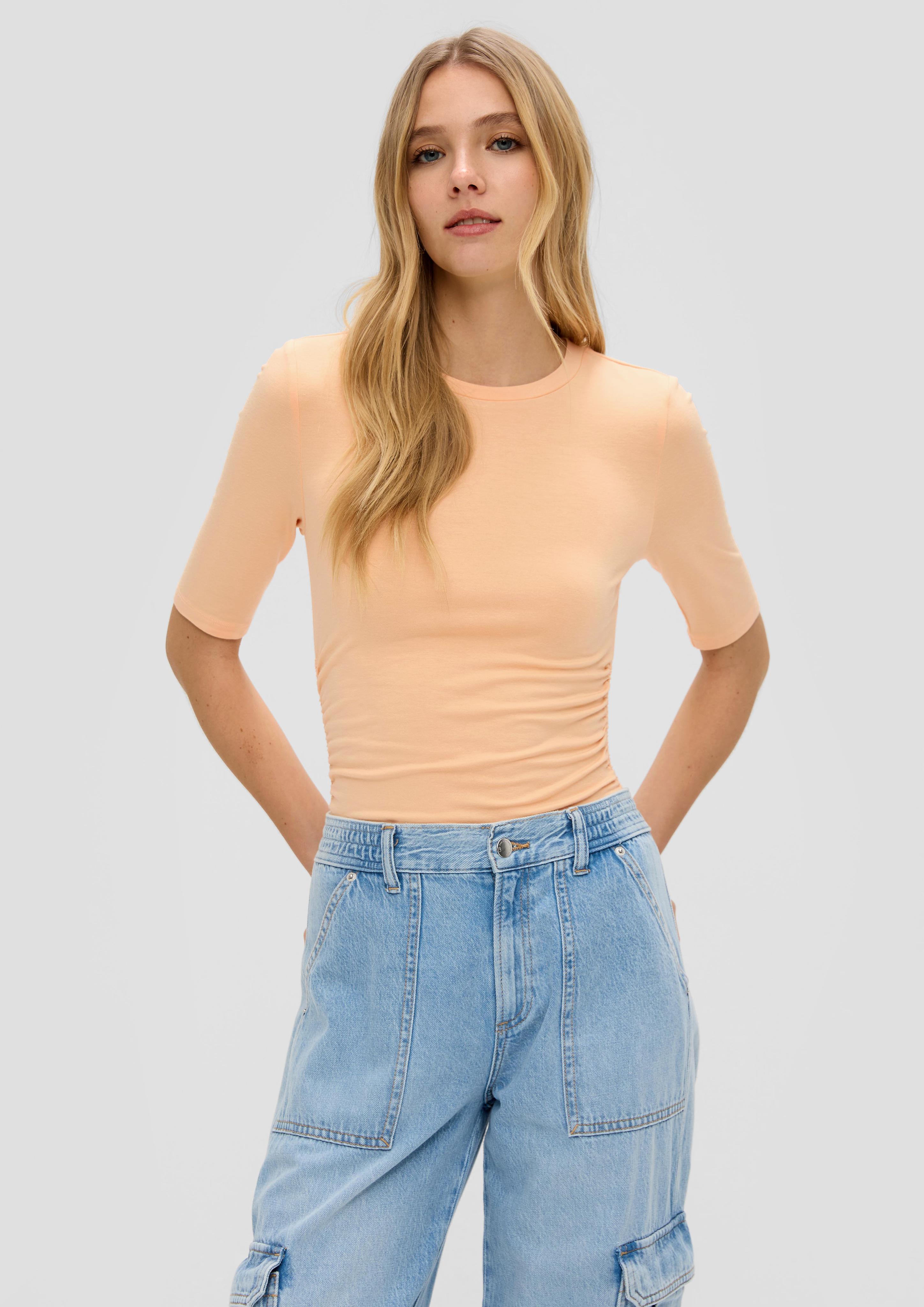 Viskoseshirt mit seitlicher Raffung  2144053-2101