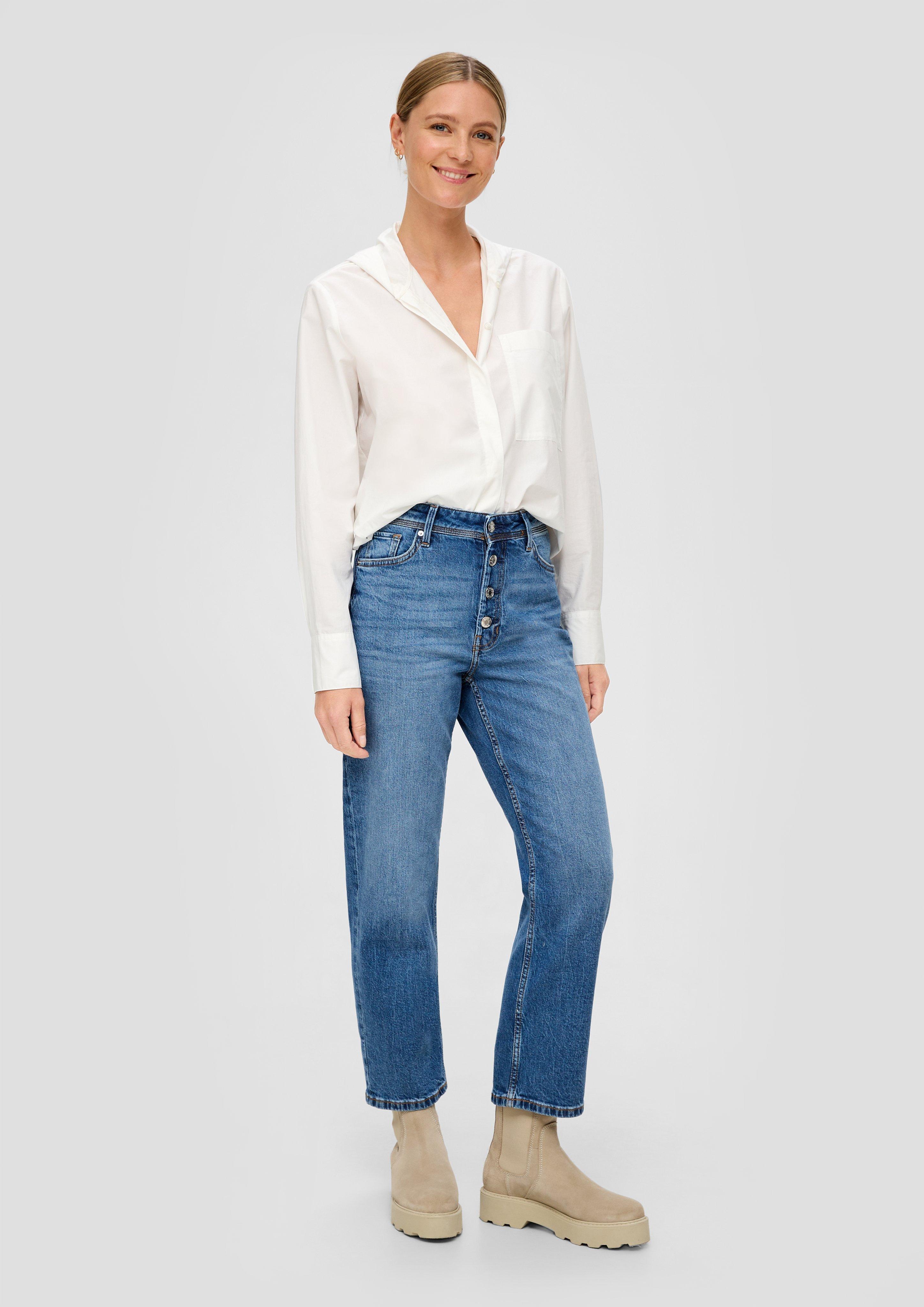 Cropped-Jeans Karolin / Regular Fit / High Rise / Straight Leg   2120759-56Z4