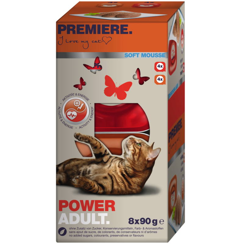 PREMIERE Nassfutter PREMIERE Soft Mousse Power 8x90g