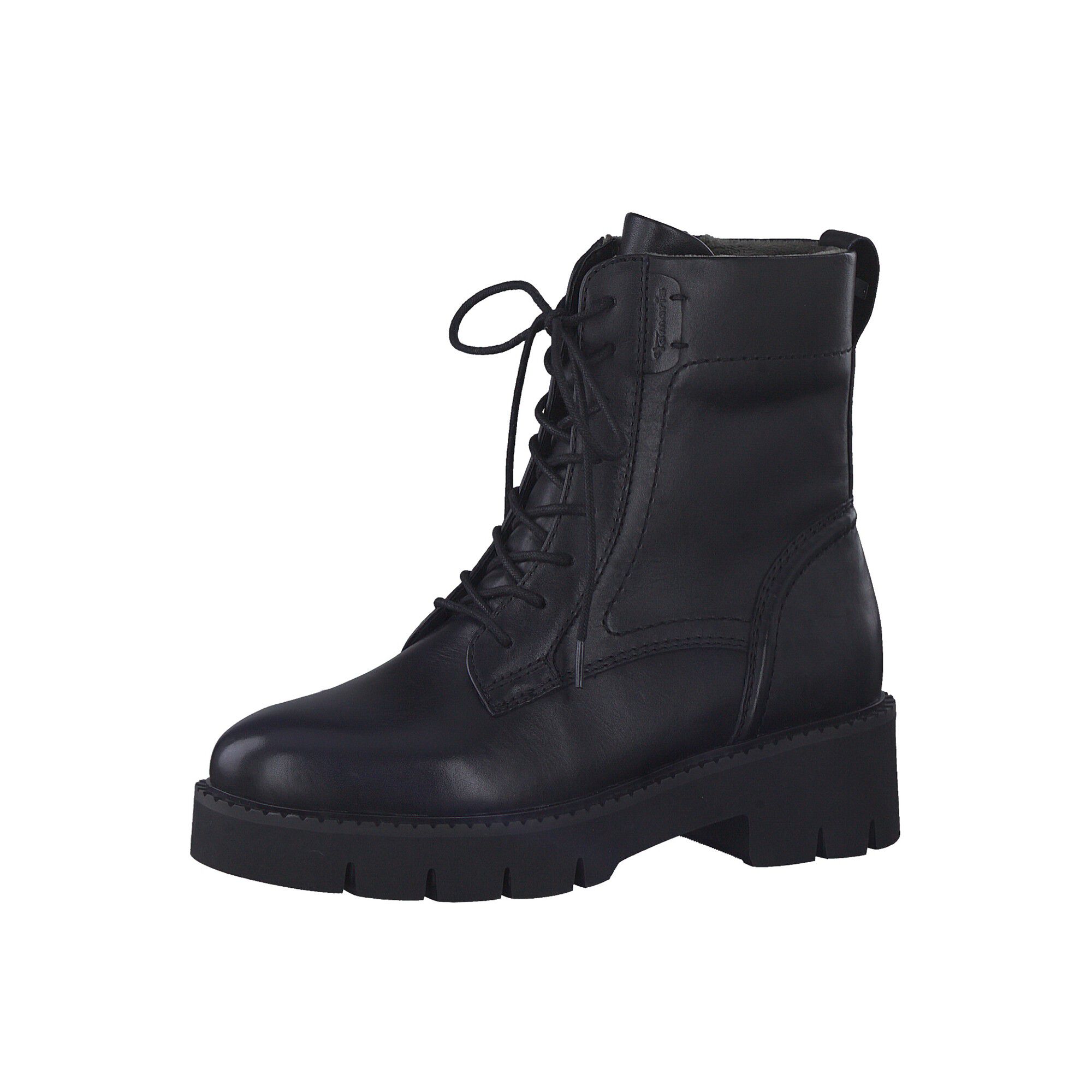 Bottines montantes lacets dessus cuir