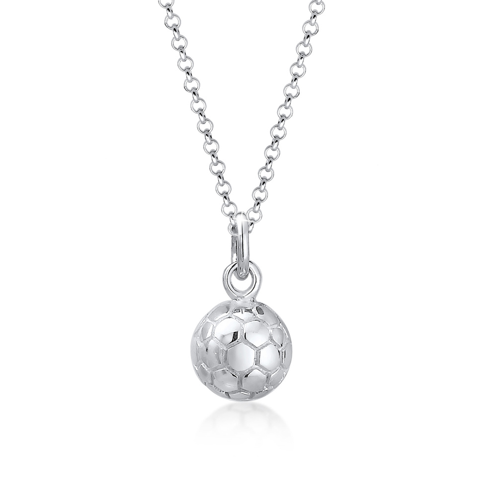 Elli Elli Collier Femme Ballon de Foot Match - (925/1000) Argent Bijoux
