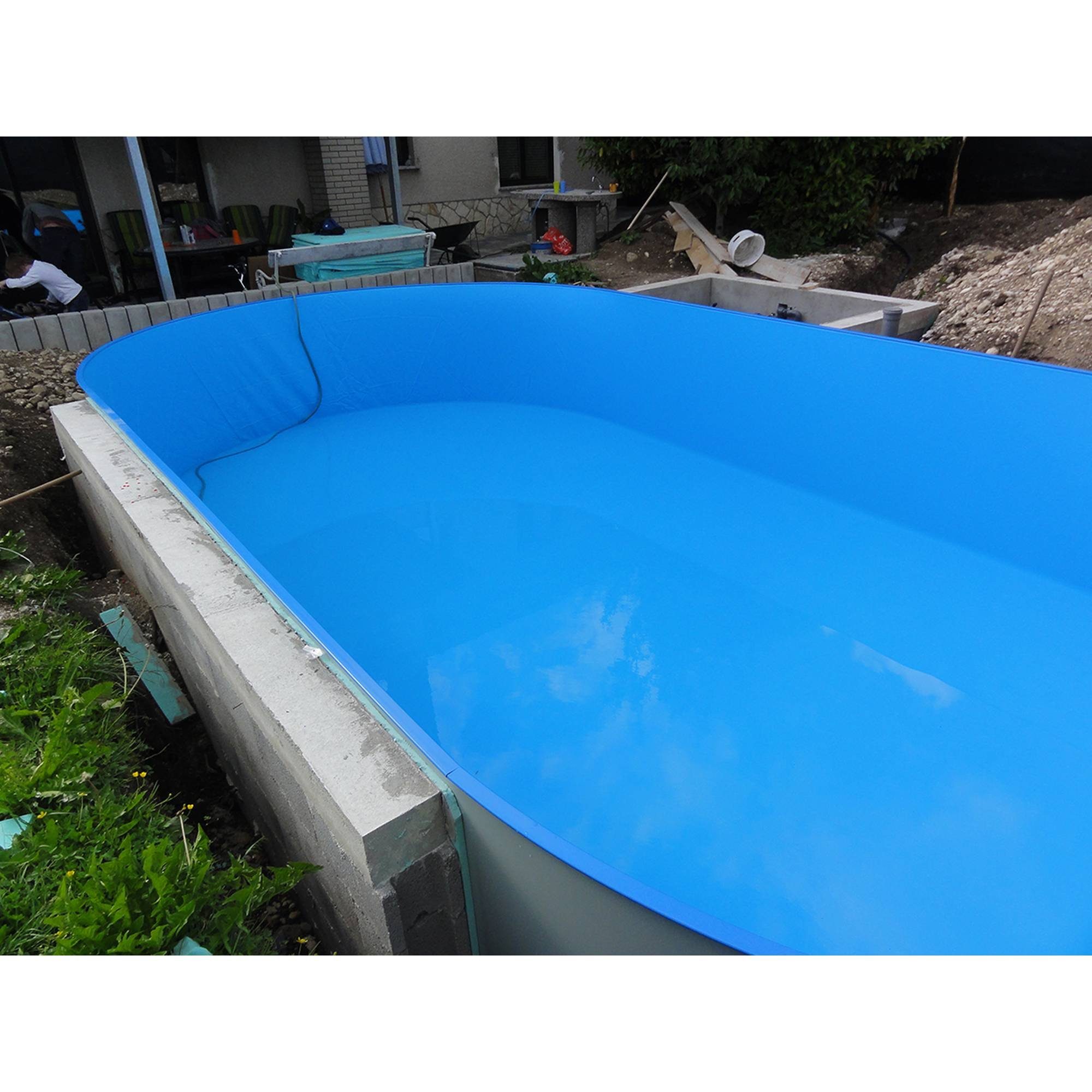 Planet Pool Ovalpool Stahlwandpool oval Exklusiv 600x320x150 cm, Stahl (Einzelbecken), verzinkte Stahlwand