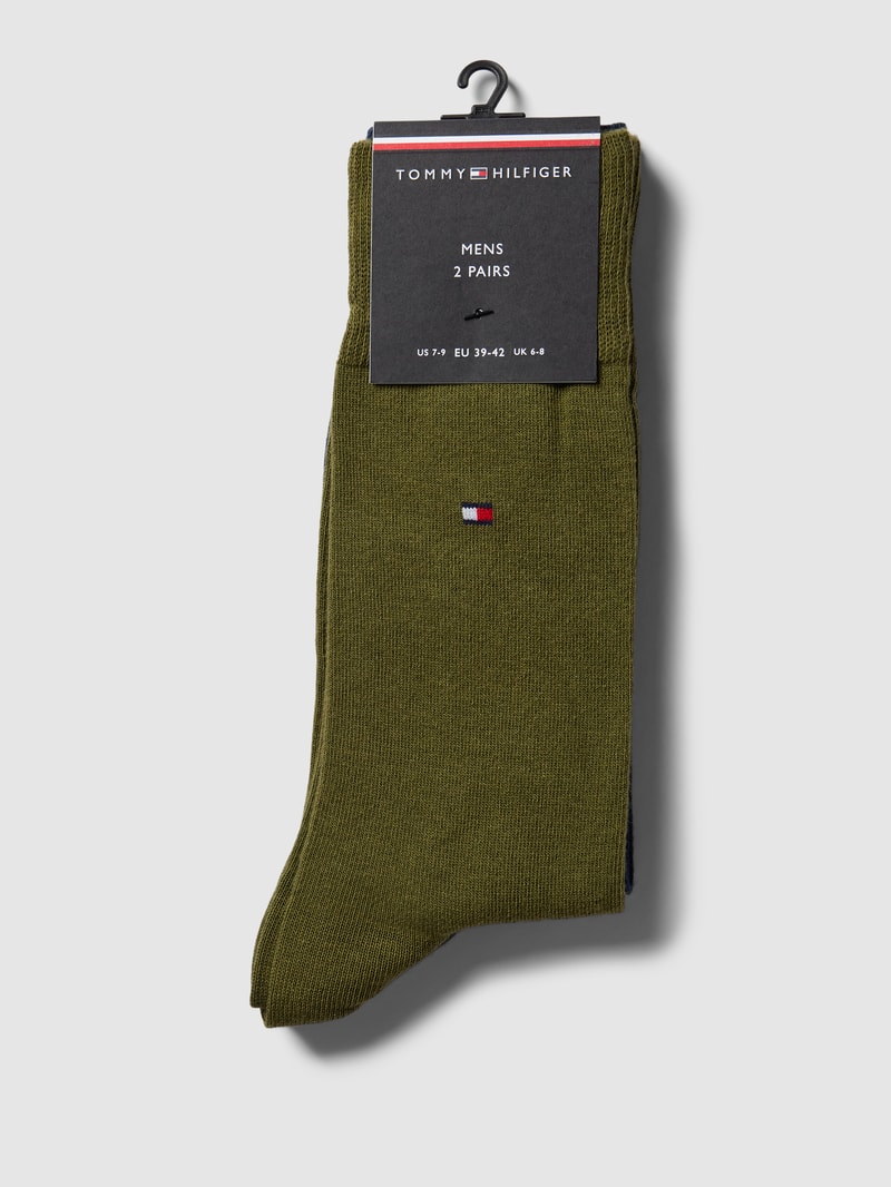 Socken mit Label-Details im 2er-Pack in olivgrün