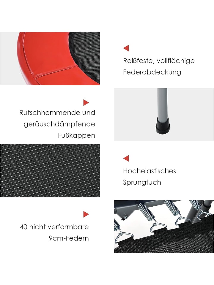 COSTWAY 2 Personen Trampolin in Rot günstig kaufen 155 cm