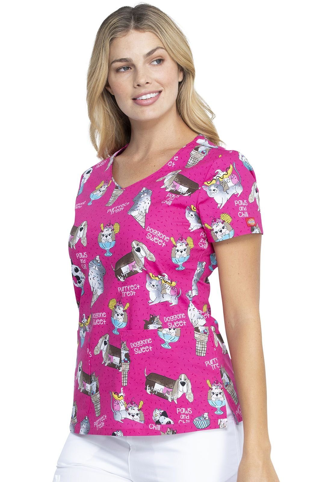 Dickies Funktionsbluse Bunt bedruckter Damen Kasack 