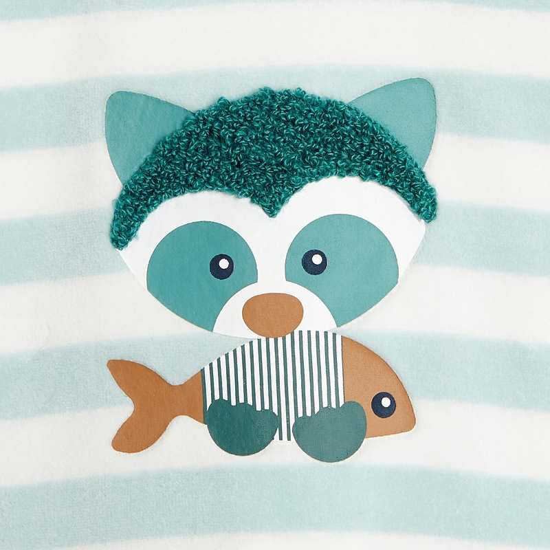 Dors-bien velours animaux vert bébé garçon