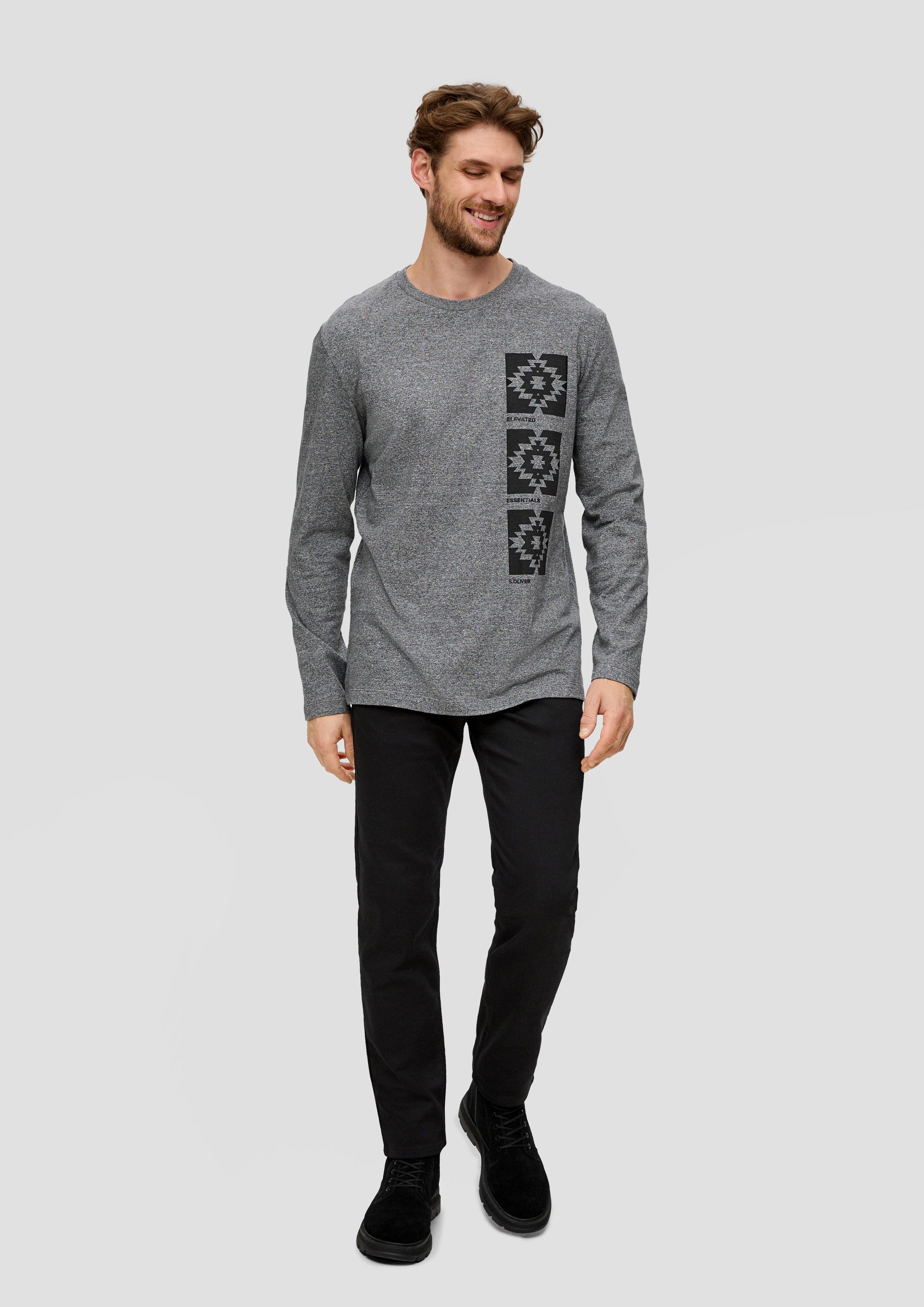 Langarmshirt mit Frontprint  2138673-98D1