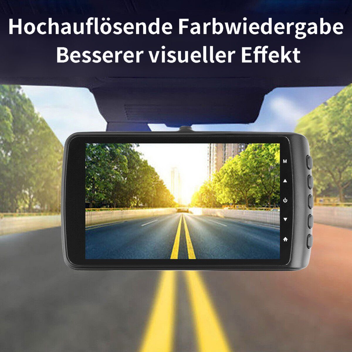 yozhiqu Auto-High-Definition-4-Zoll-Fahrrekorder mit Saugnapf Dashcam (Hochauflösendes 1080P-Nachtsicht-Rückfahrbild mit zwei Linsen)