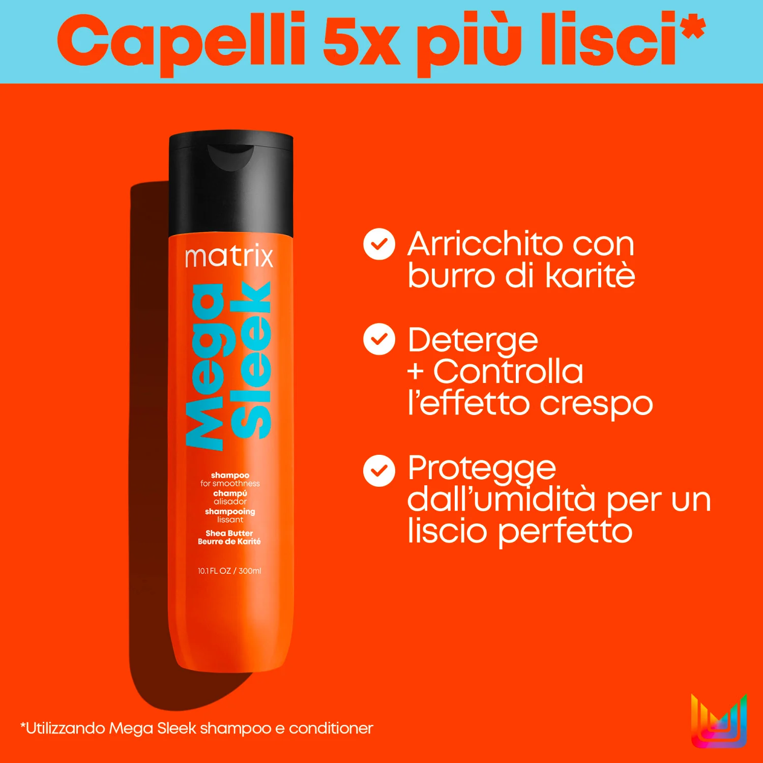 Σύνολο Αποτελεσμάτων Mega Sleek Shampoo - Σαμπουάν Λειάνσης, Σαμπουάν κατά του Φριζαρίσματος