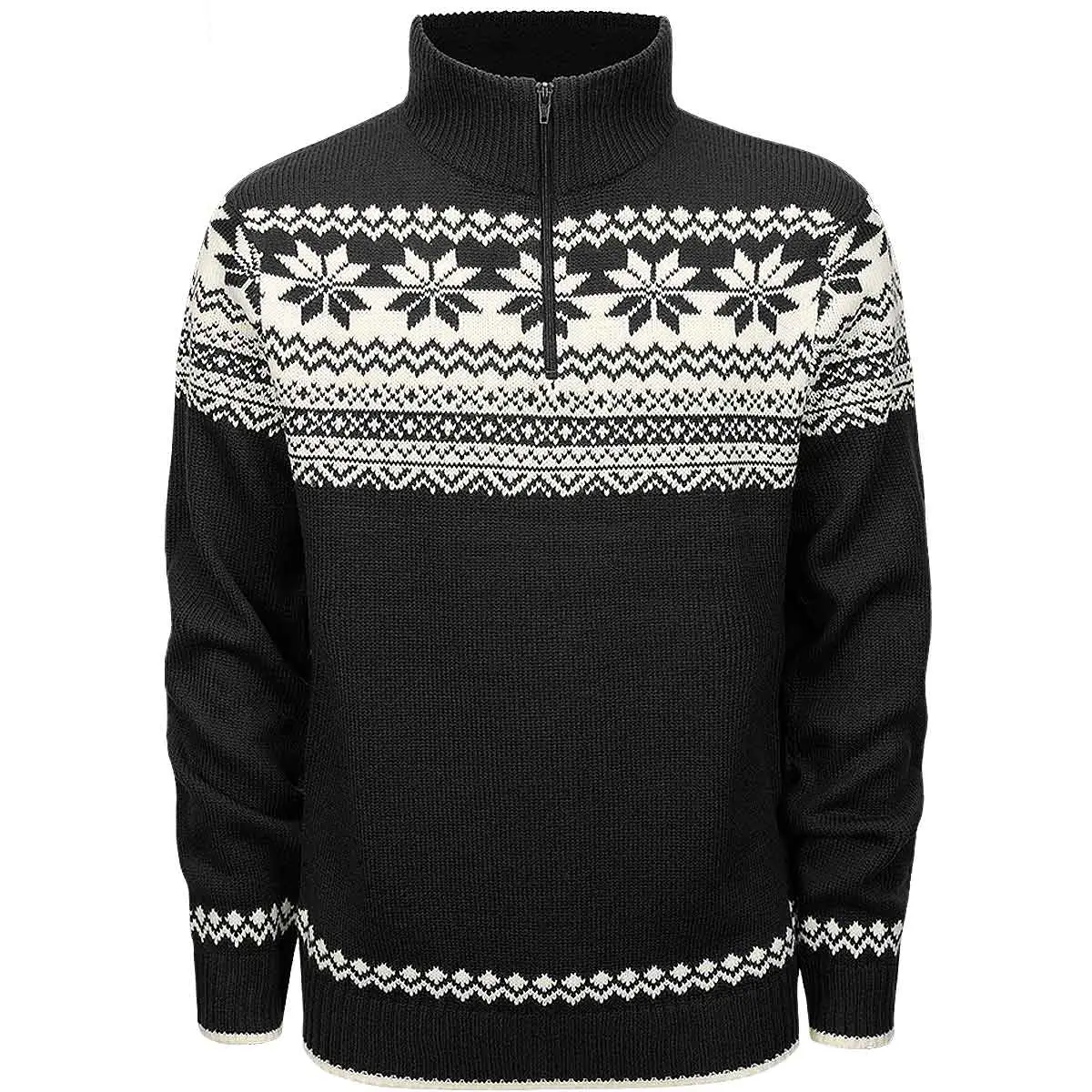 Norweger Pullover Troyer schwarz