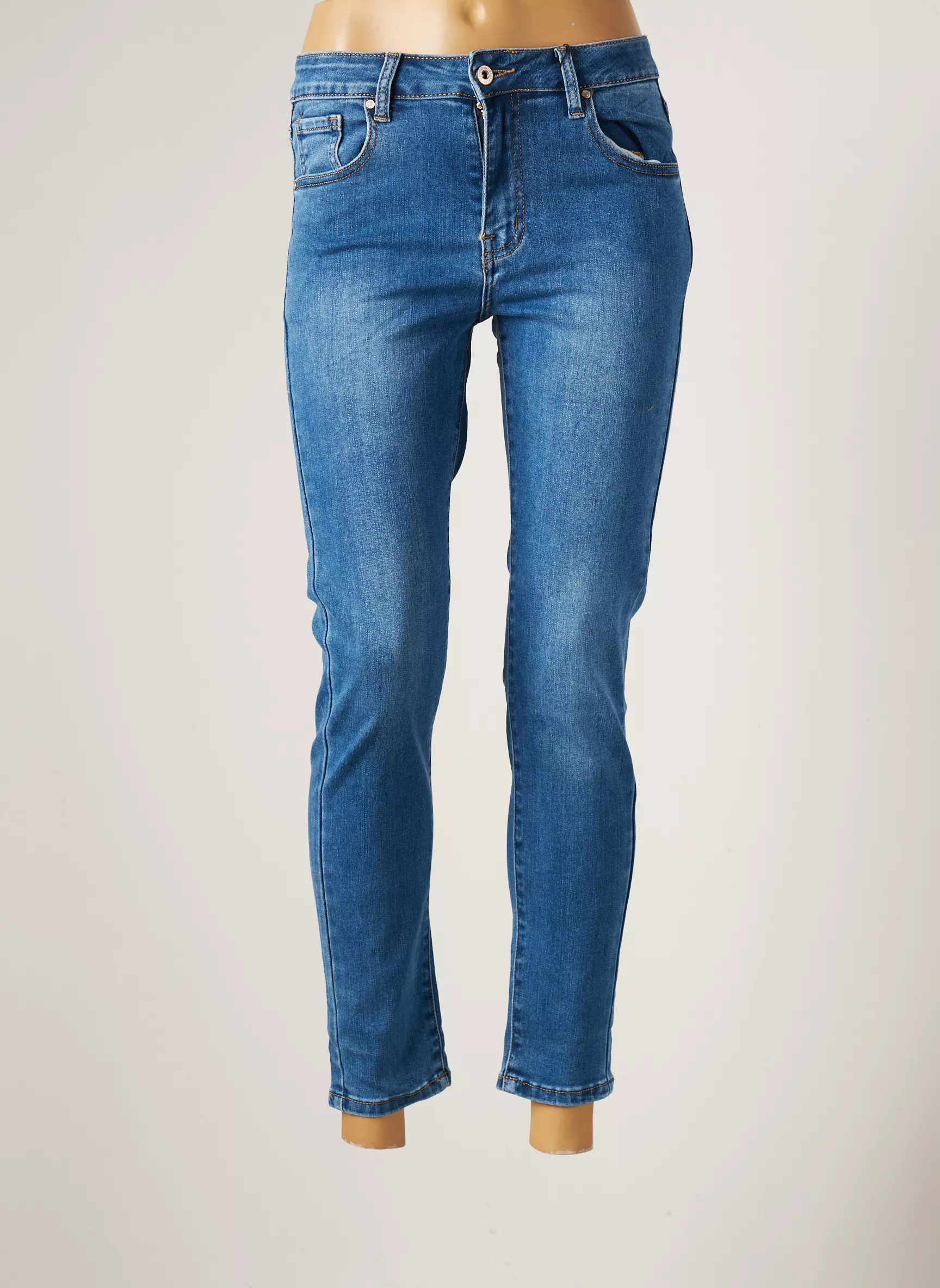 Sarah John Jeans Coupe Slim Femme couleur bleu