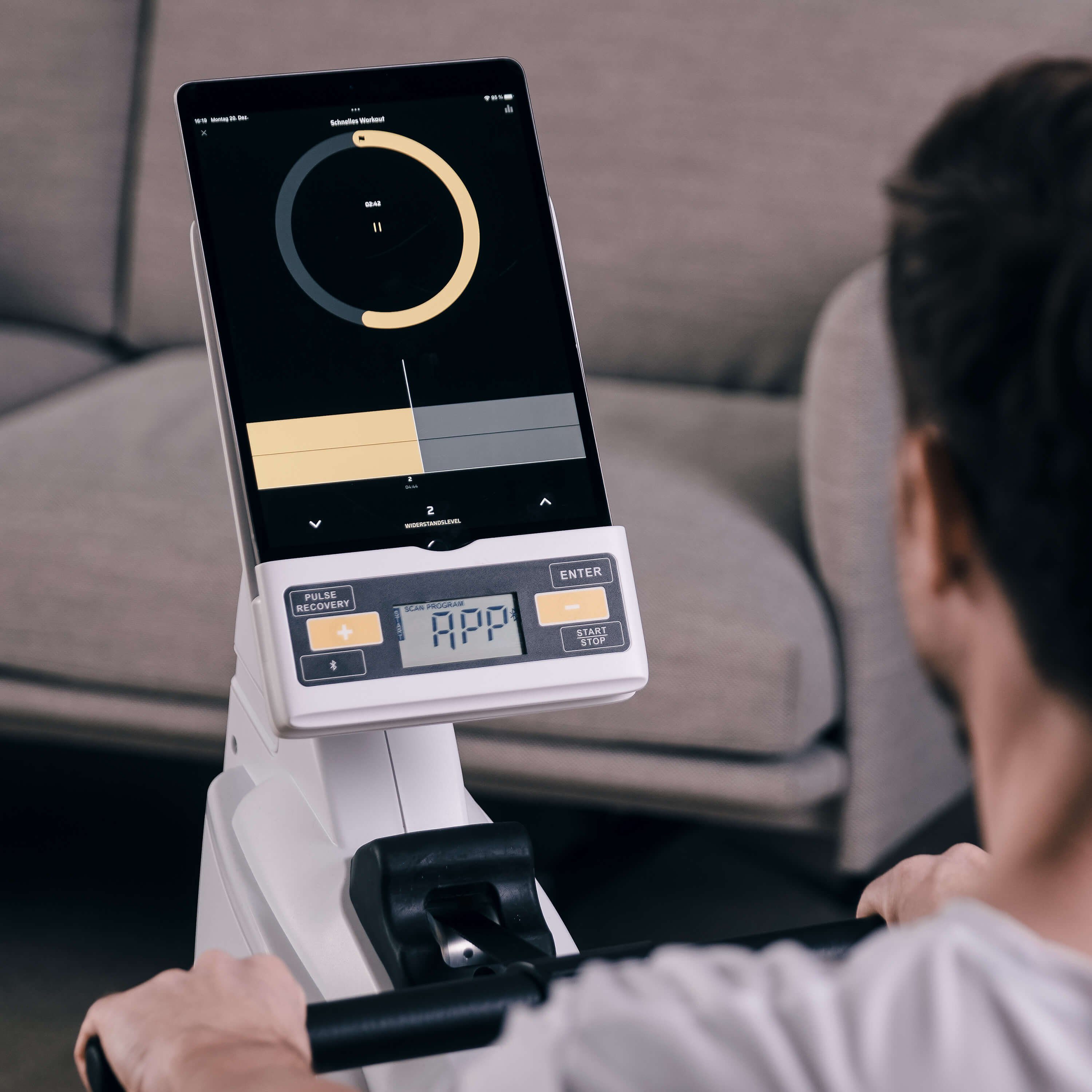 SportPlus Rudergerät SP-MR-030-W-iE, Rudergerät, klappbar, mit App-Steuerung, leises Magnetbremssystem
