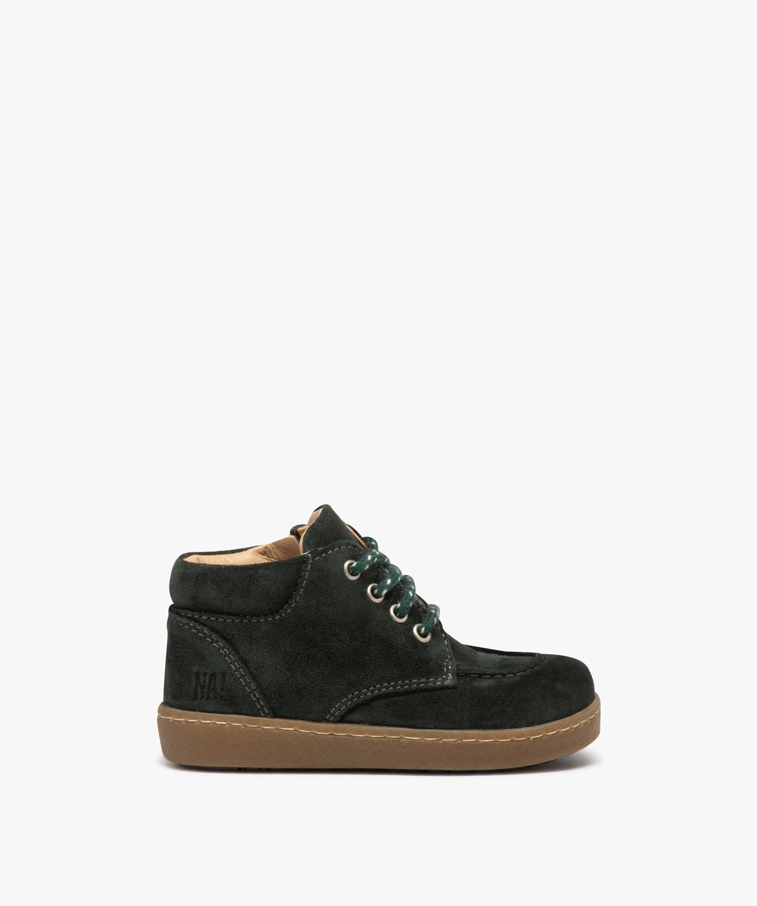 Chaussures en cuir velours à lacets bébé Garçon - NA! vert | GEMO