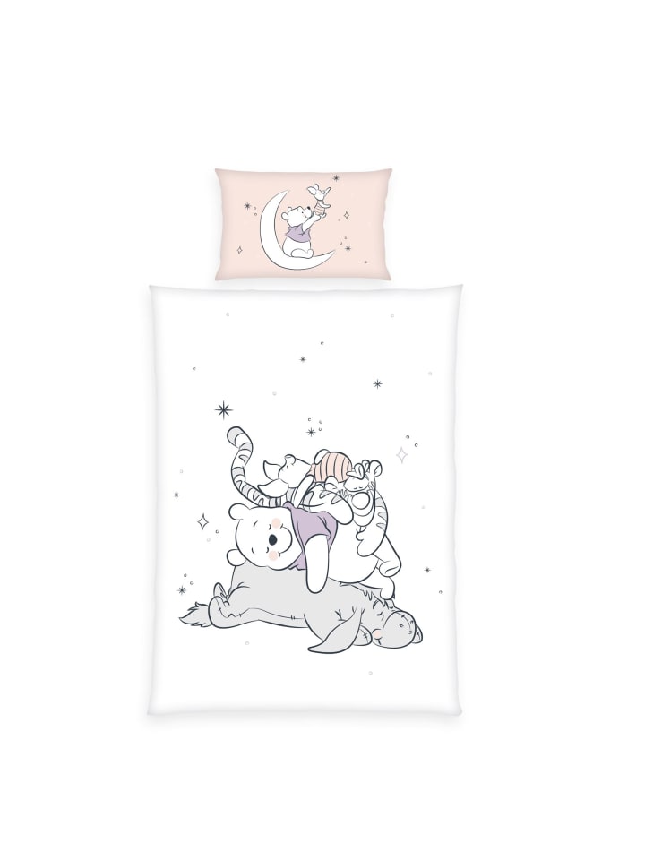Herding 2 tlg. Renforcé Disney Bettwäsche 100x135cm Winnie Pooh in Rosa günstig kaufen 100x135 cm