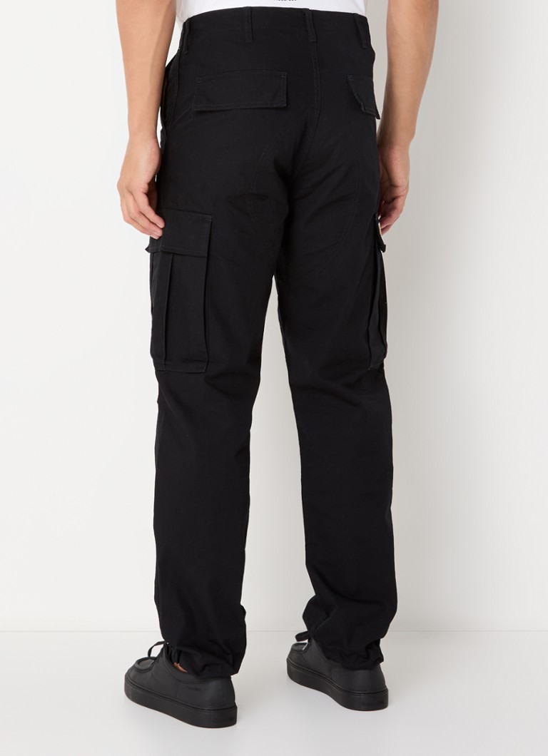 Carhartt WIP sašaurinātas piegriezuma kravas bikses ar uzšūtām kabatām