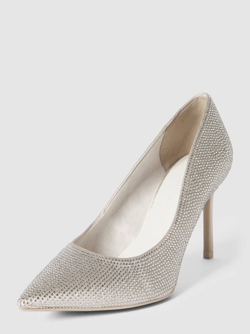 Pumps mit Zierbesatz in silber