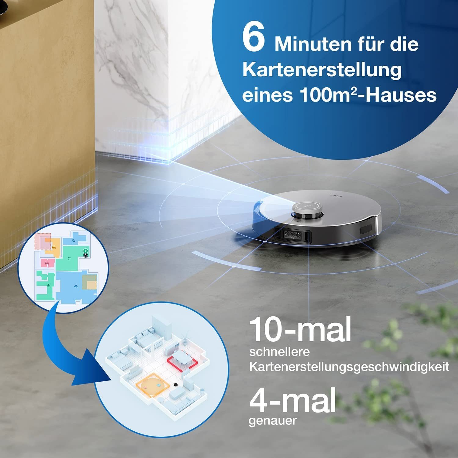 ECOVACS Nass-Trocken-Saugroboter DEEBOT X1 OMNI, mit 5000 Pa Saugleistung
