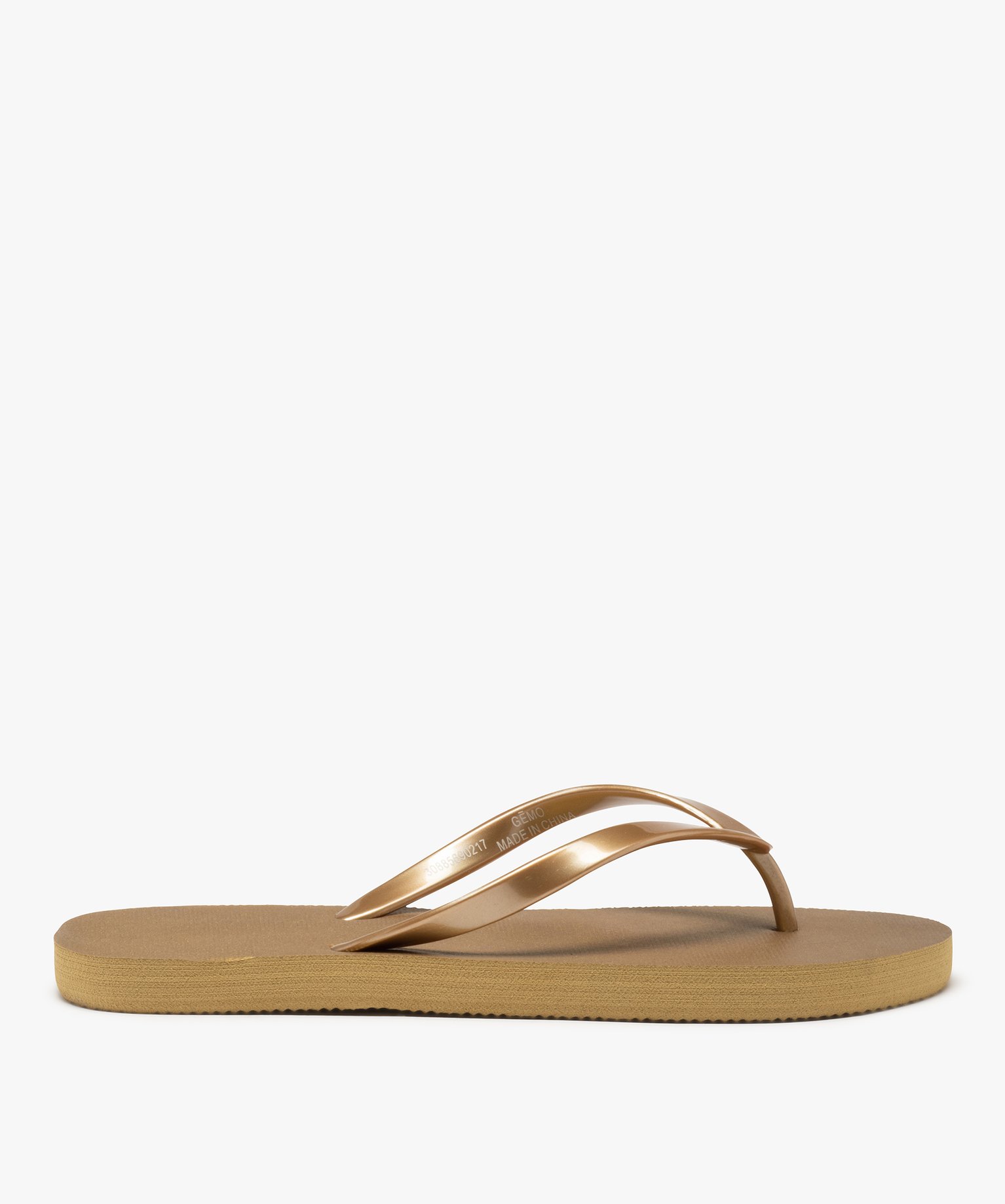 Tongs femme unies à fine bride entre-doigts blanc | GEMO