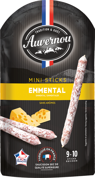 Auvernou Mini Stick Salami mit Emmentaler