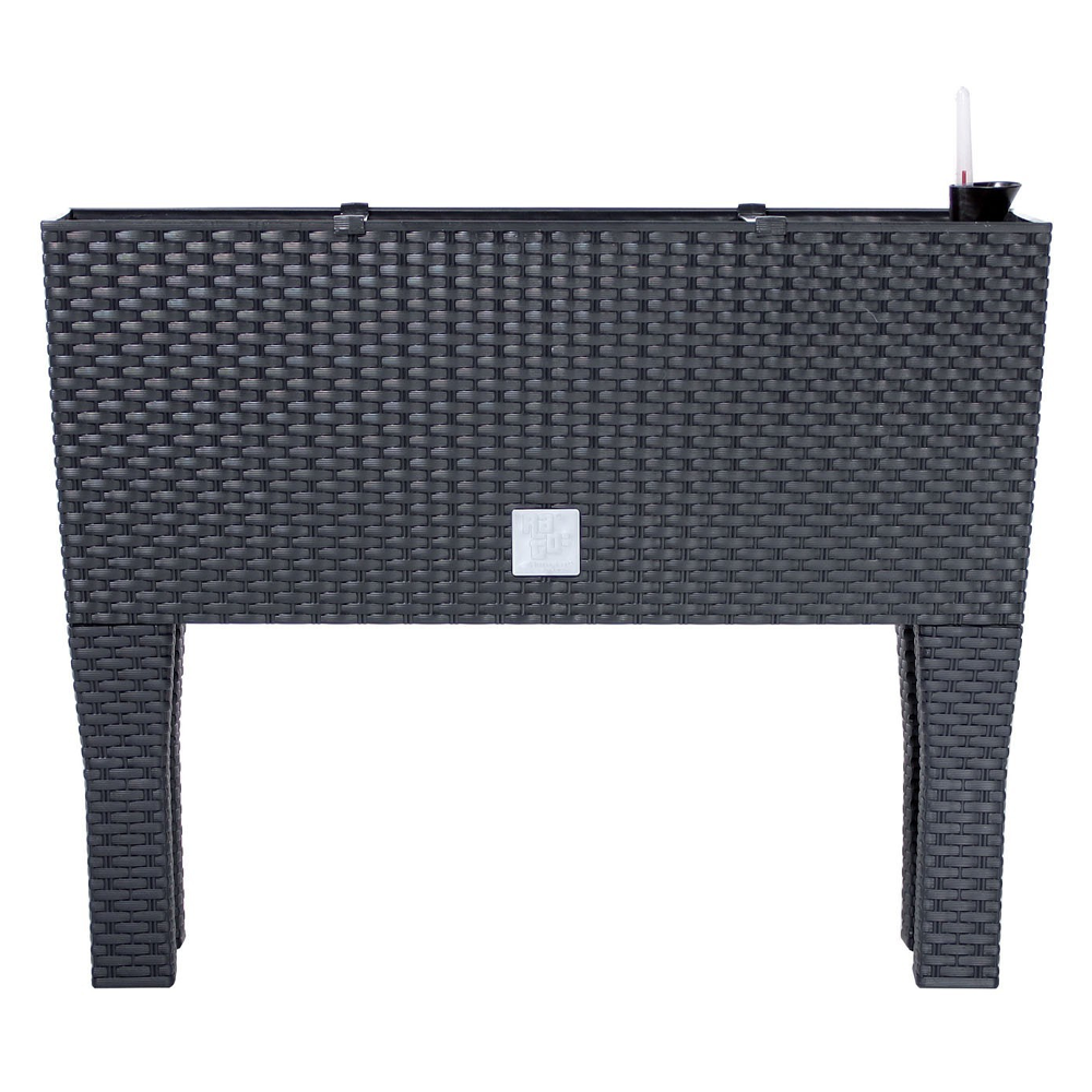 Powertec Garden Design-Pflanzkasten 2in1 in Rattanoptik, 30L, anthrazit 2er Set