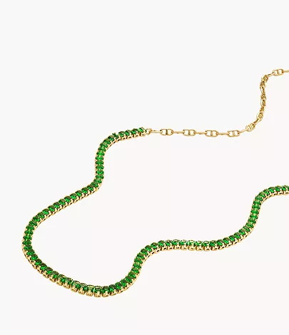 Fossil Kette Heritage D-Link Glitz Edelstahl goldfarben