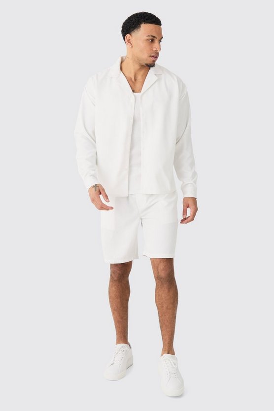 Kastiges Twill Hemd und Shorts