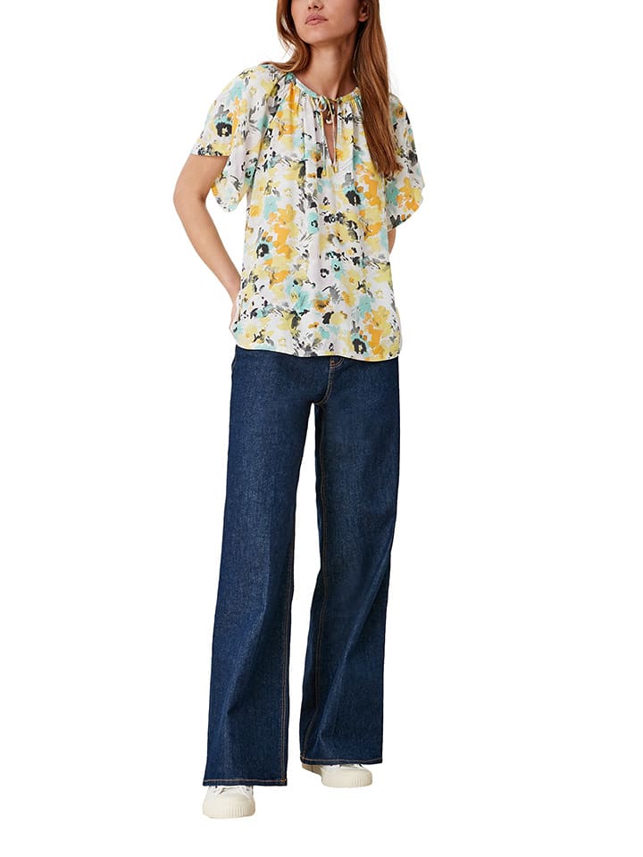 S.OLIVER RED LABEL Bluse in Weiß/ Gelb/ Hellblau günstig kaufen