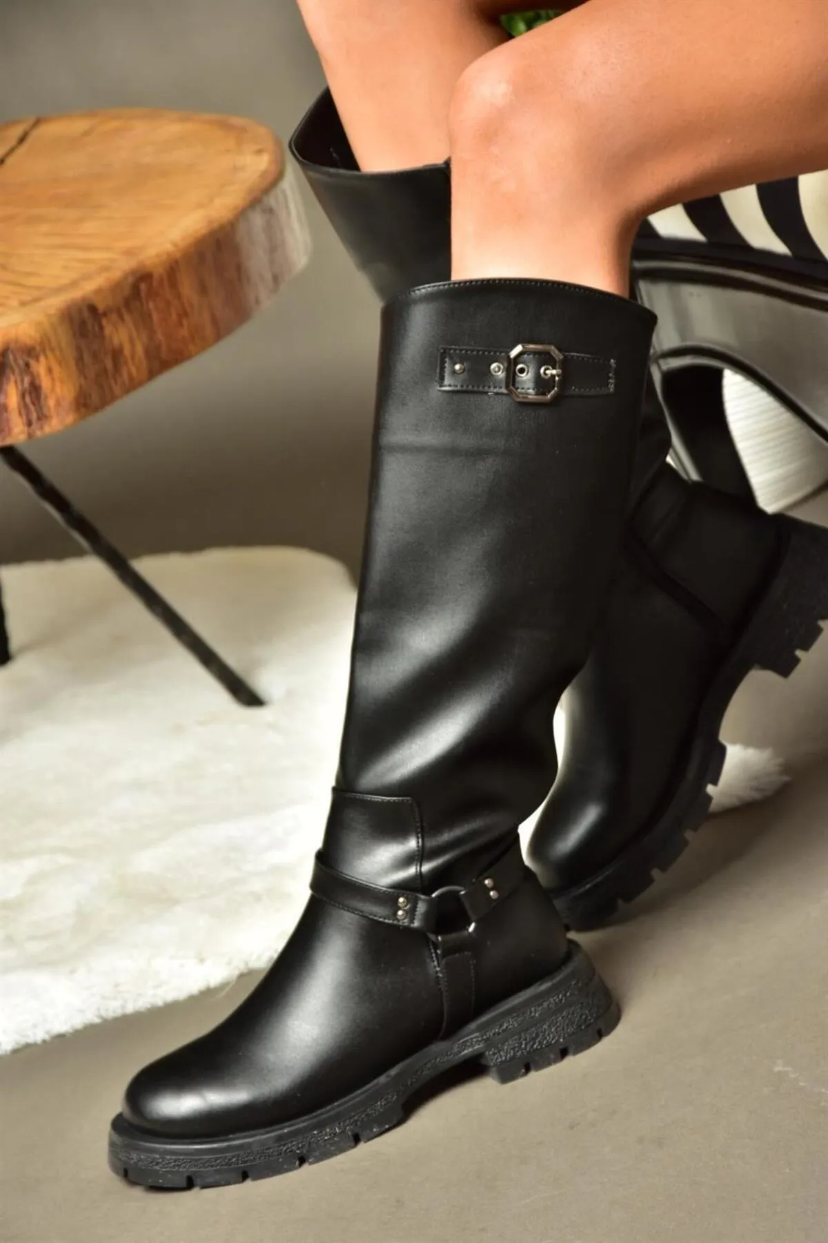 Fox Shoes  R518296309 Schwarze Damenstiefel mit Reißverschluss