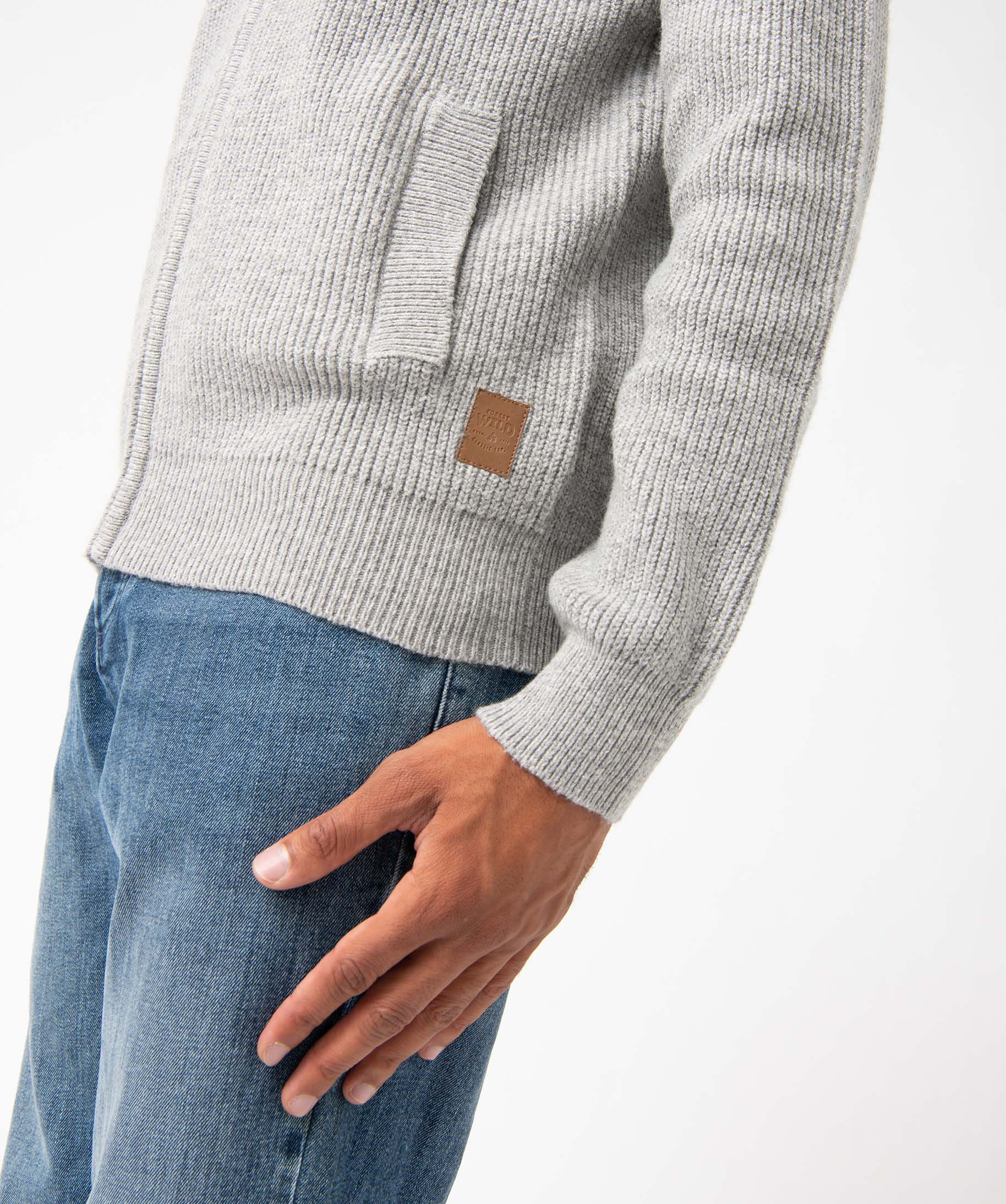 Gilet homme zippé avec col montant doublé gris clair | GEMO