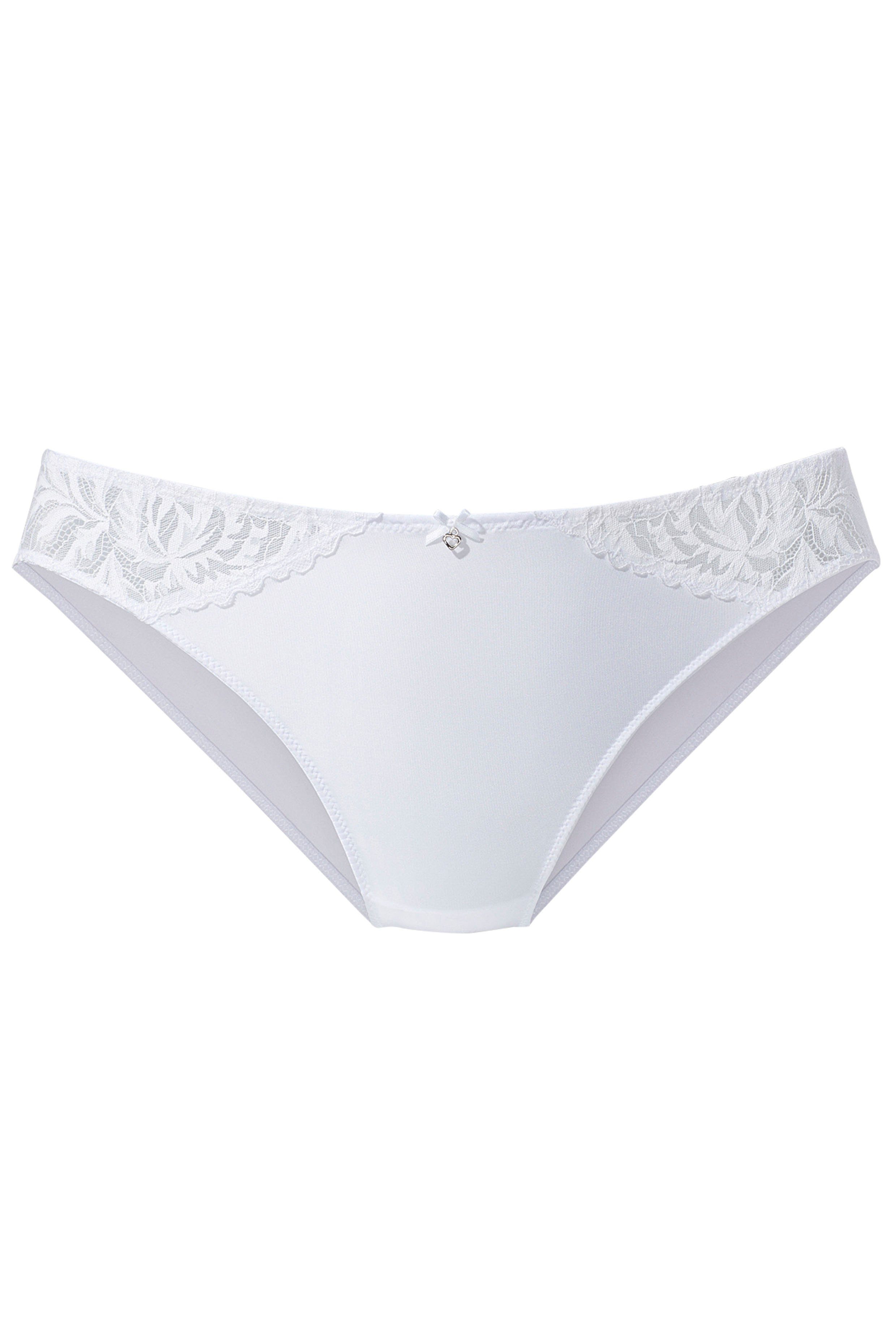 LASCANA Bikinislip mit floralen Spitzeneinsätzen