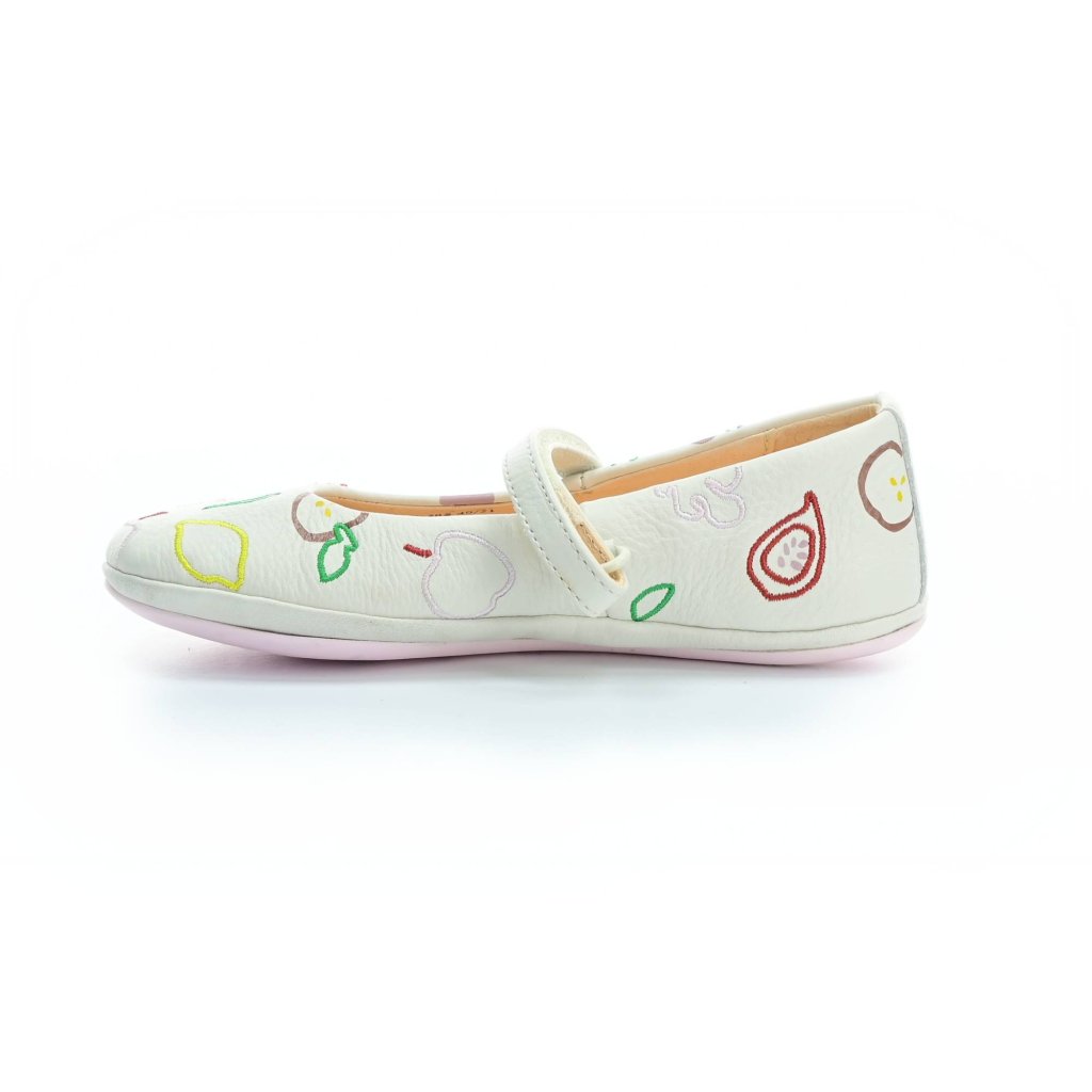 Camper White Sella Houston Fruit Ballerinas (K80486-001) K